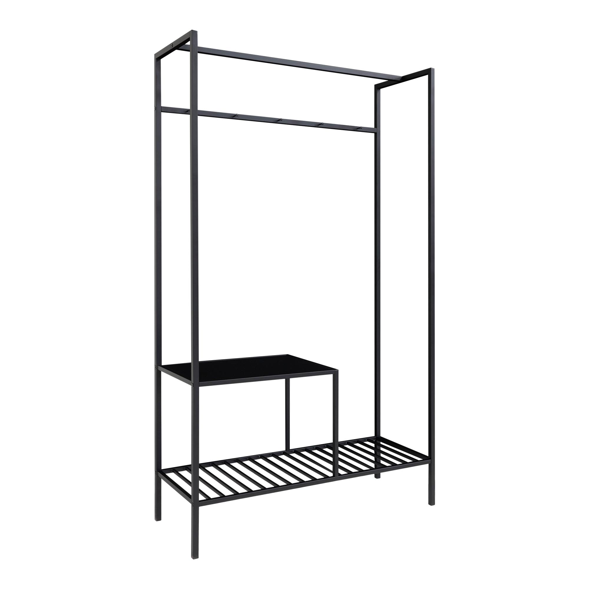 Vita Garderobe, 2 hylder, sort, sort stel, 101x38x170 cm - Billede 2