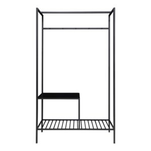Vita Garderobe, 2 hylder, sort, sort stel, 101x38x170 cm - Billede 3