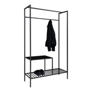 Vita Garderobe, 2 hylder, sort, sort stel, 101x38x170 cm - Billede 4