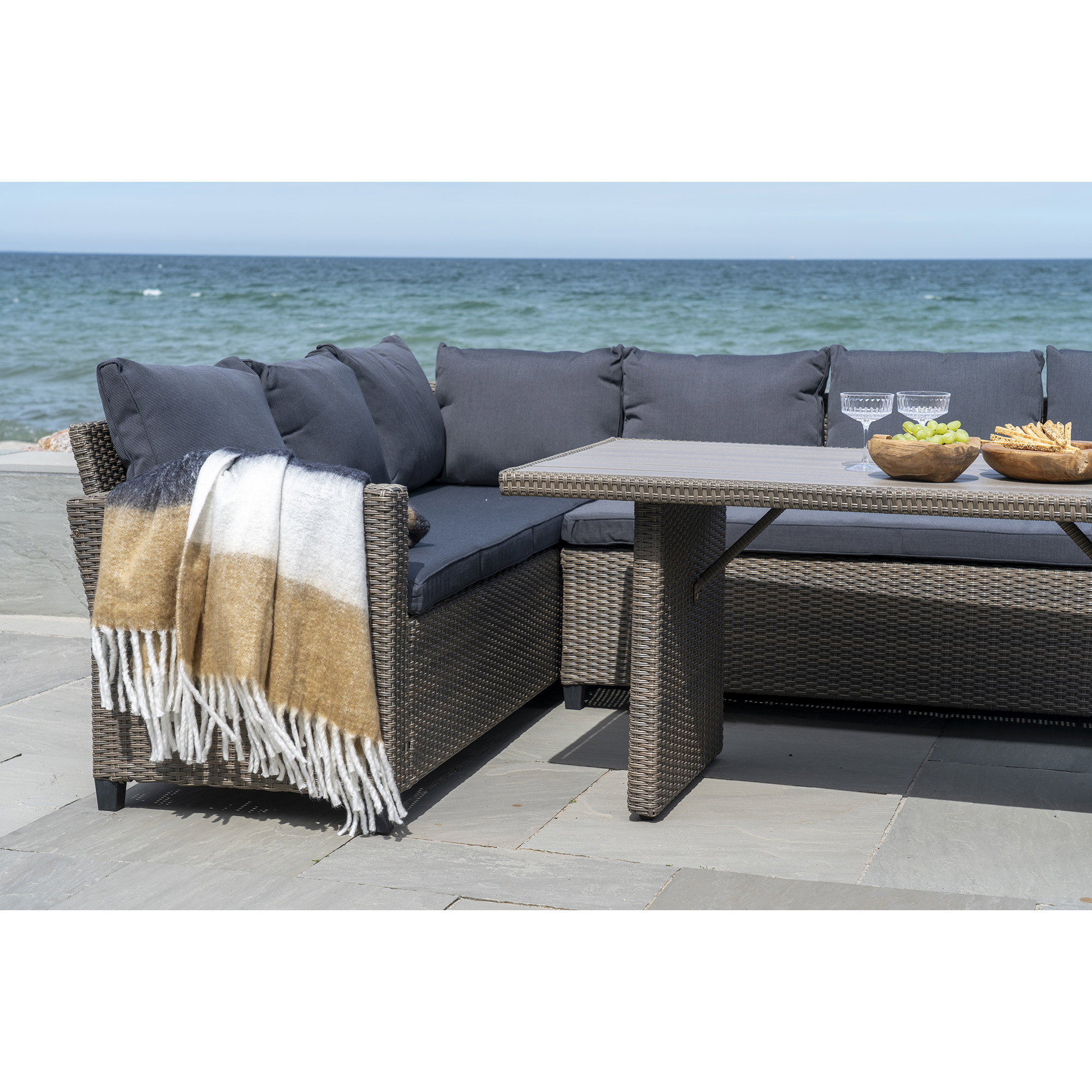 Sintra Plaid, sort/hvid/brun, 130x170 cm - Billede 2