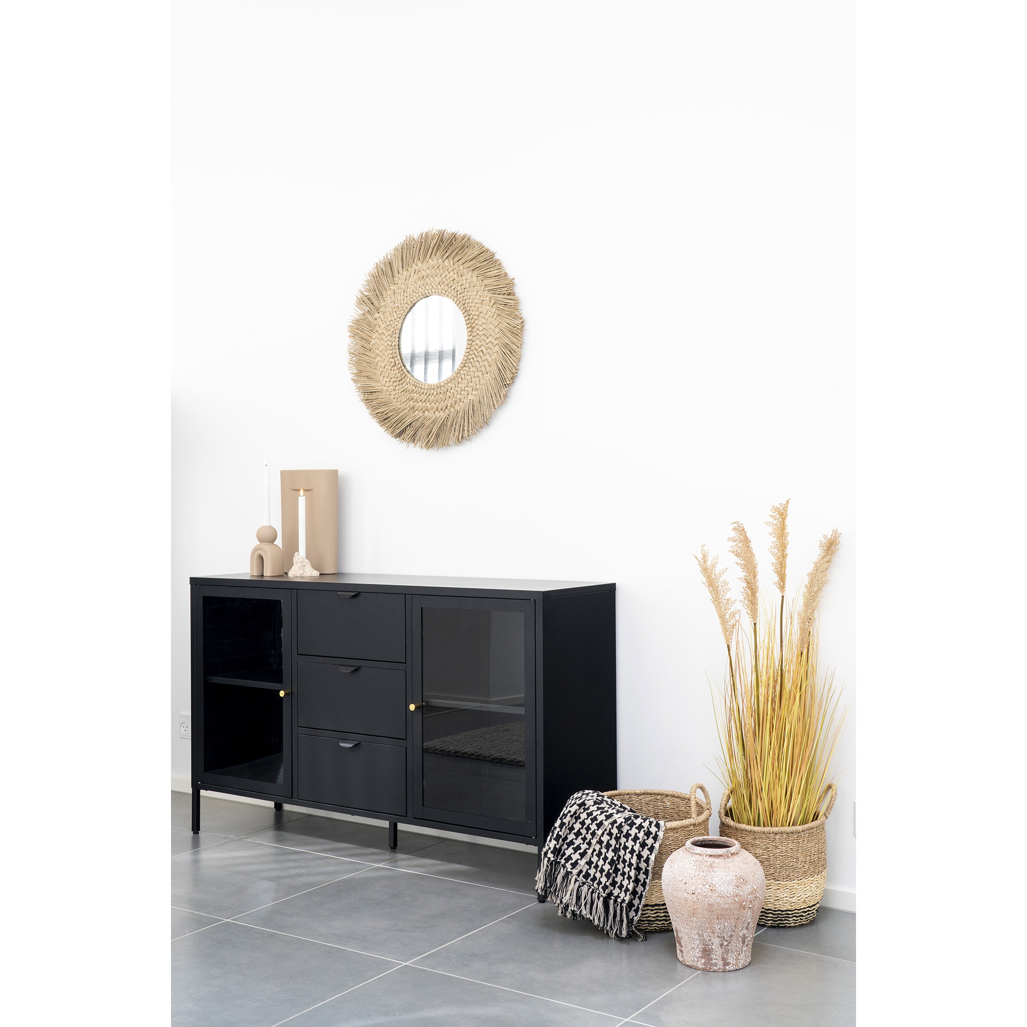 Side Plaid, sort/beige, 130x180 cm - Billede 4