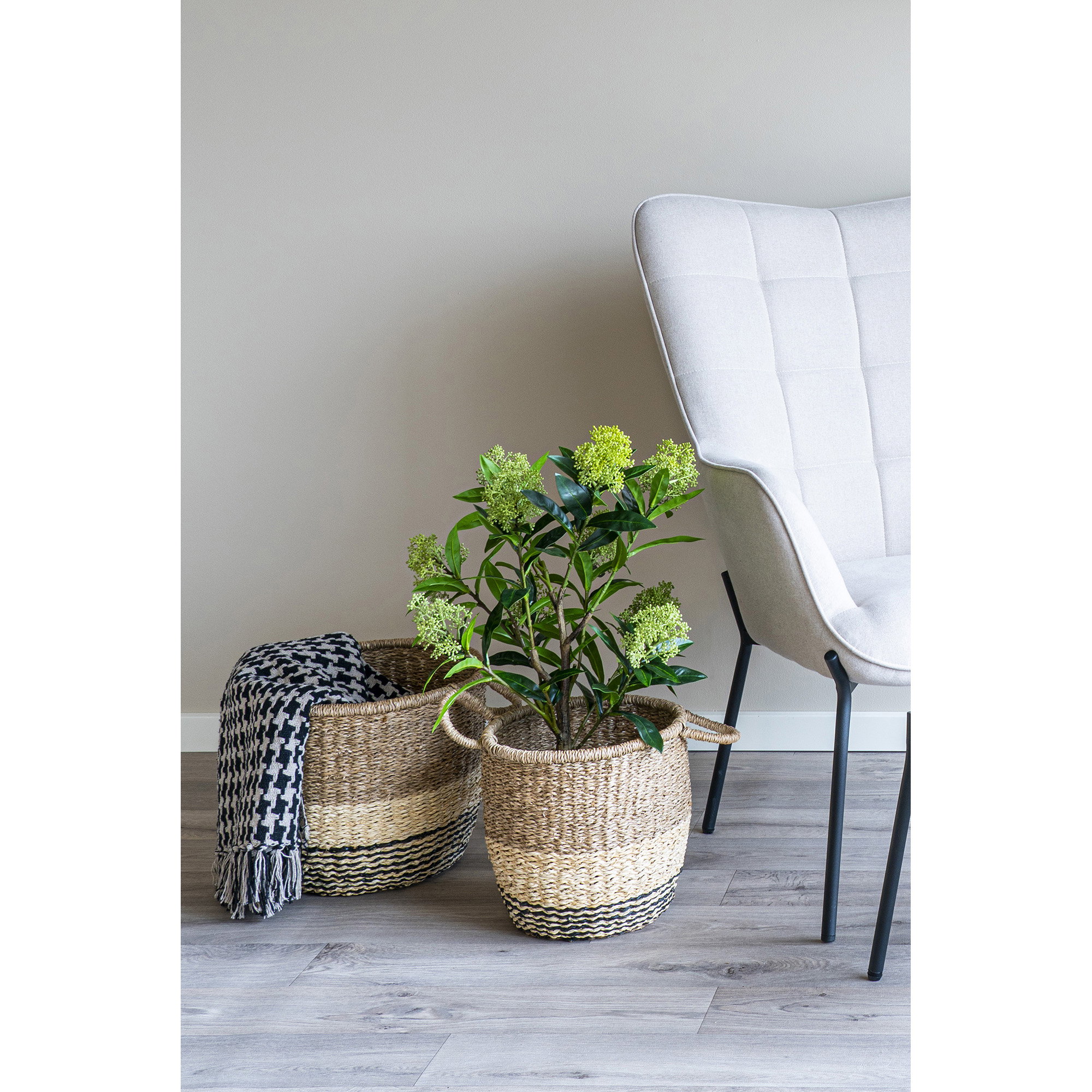 Side Plaid, sort/beige, 130x180 cm - Billede 6