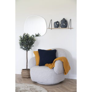 Santos Plaid, genanvendt bomuld, okker, 130x170 cm - Billede 3