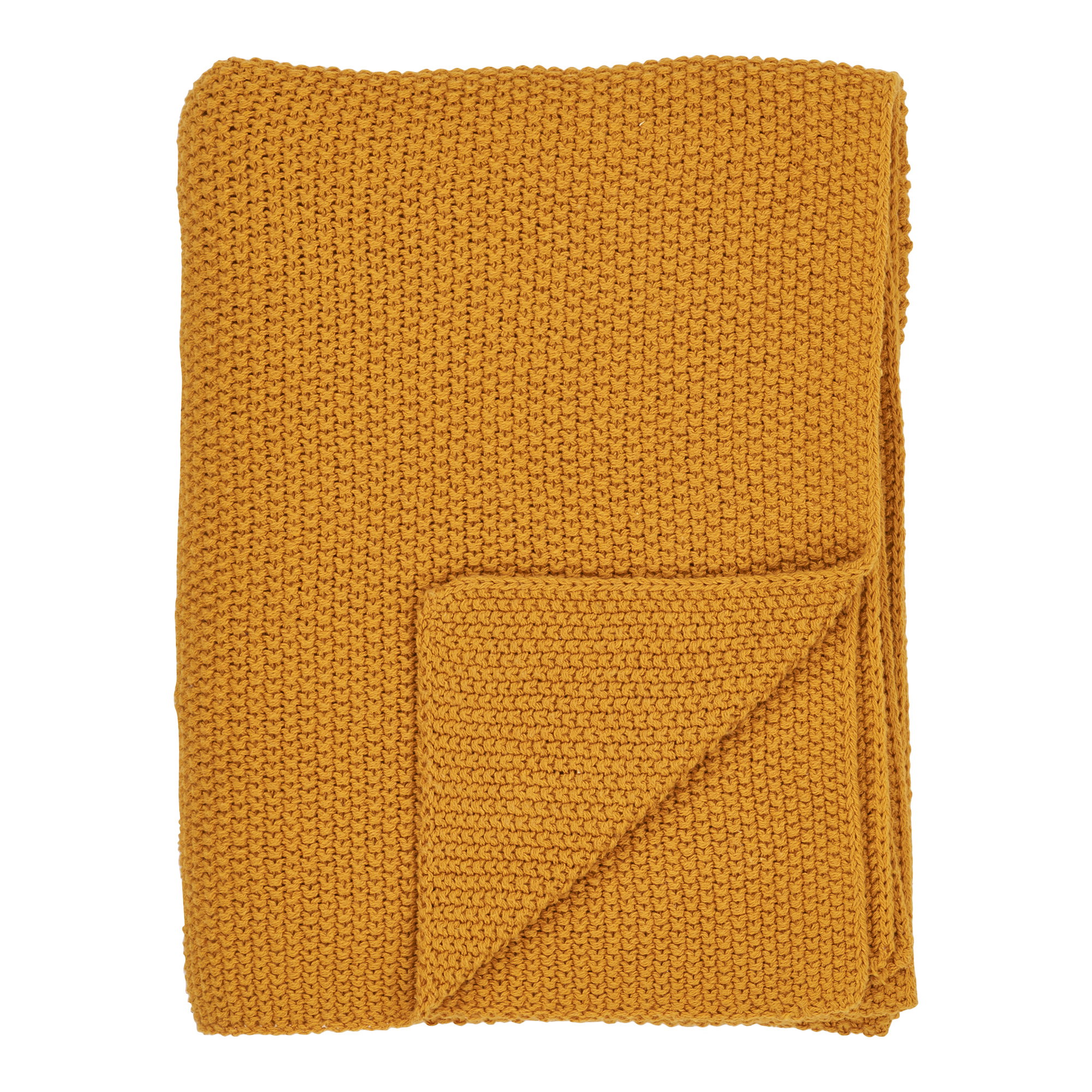 Santos Plaid, genanvendt bomuld, okker, 130x170 cm
