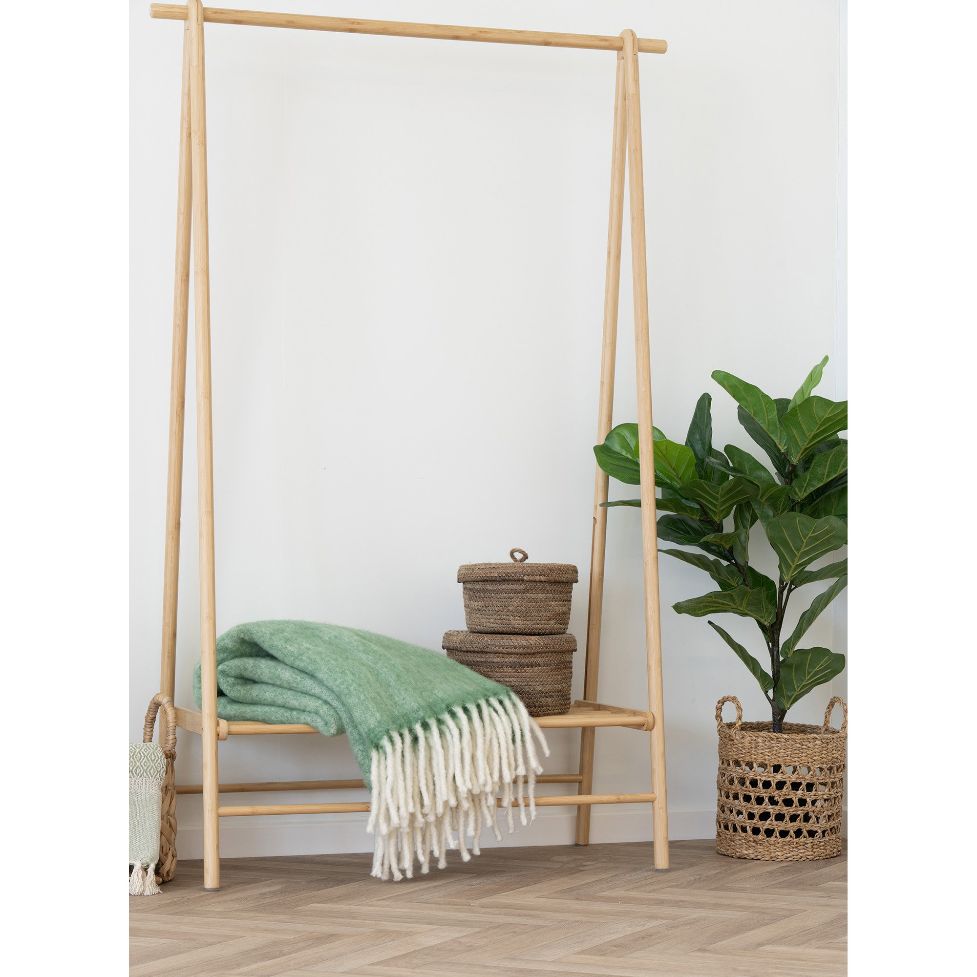 Carmel Plaid, uld mix, grøn, 130x170 cm - Billede 3