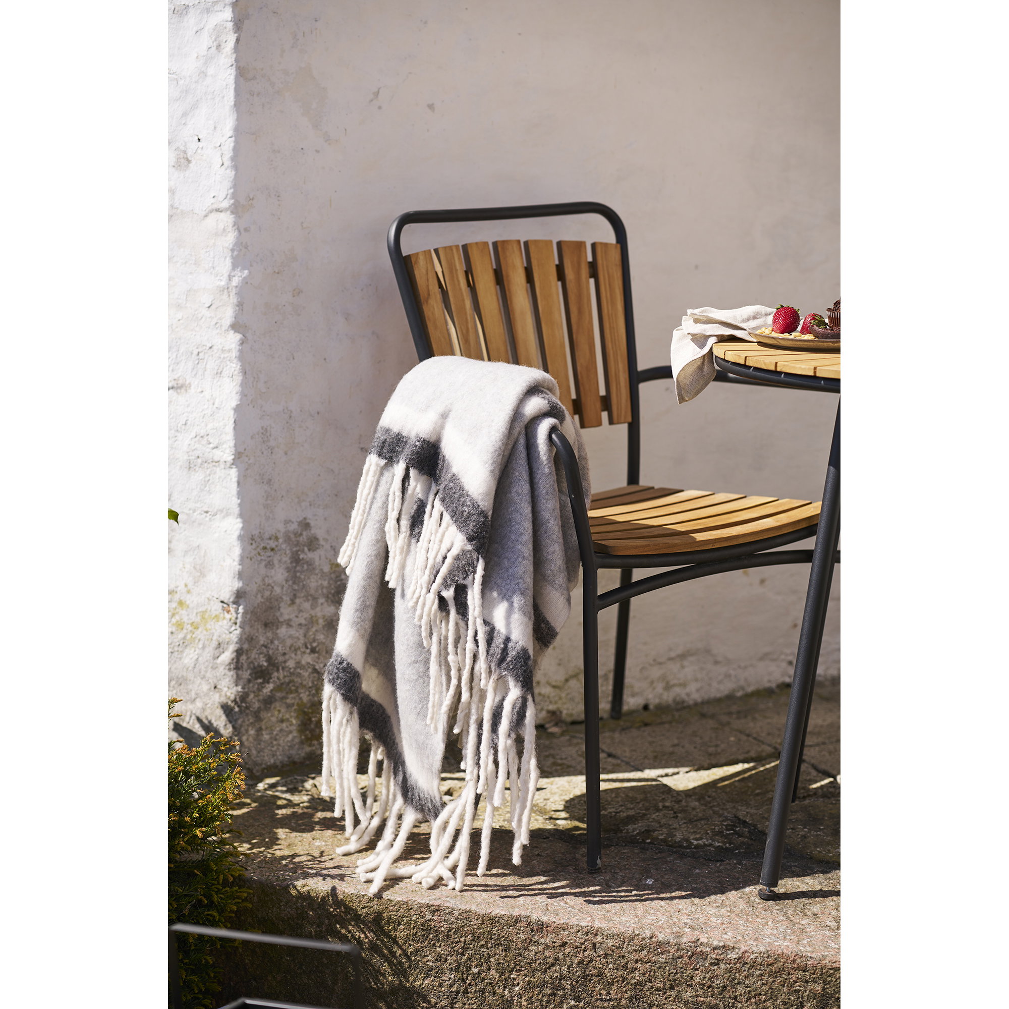 Carmel Plaid, uld mix, grå/hvid, 130x170 cm - Billede 3