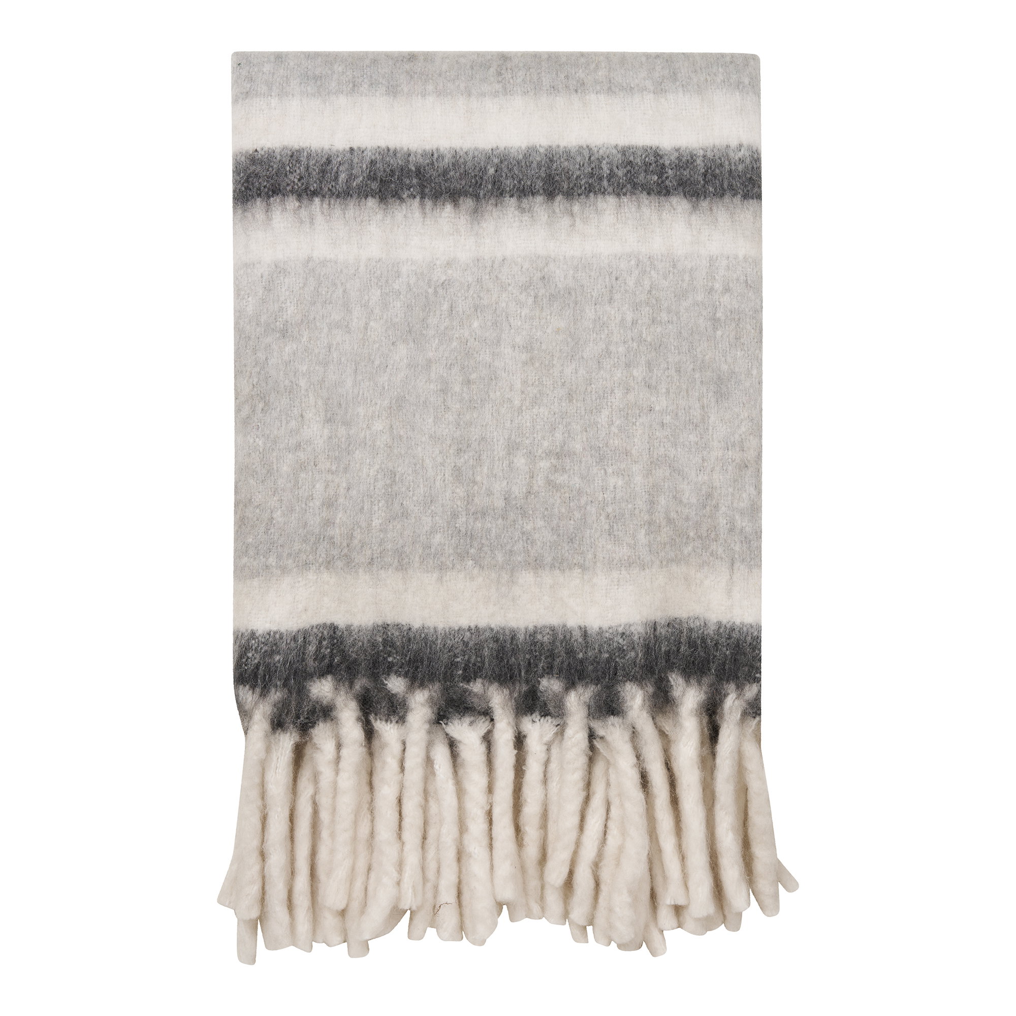 Carmel Plaid, uld mix, grå/hvid, 130x170 cm
