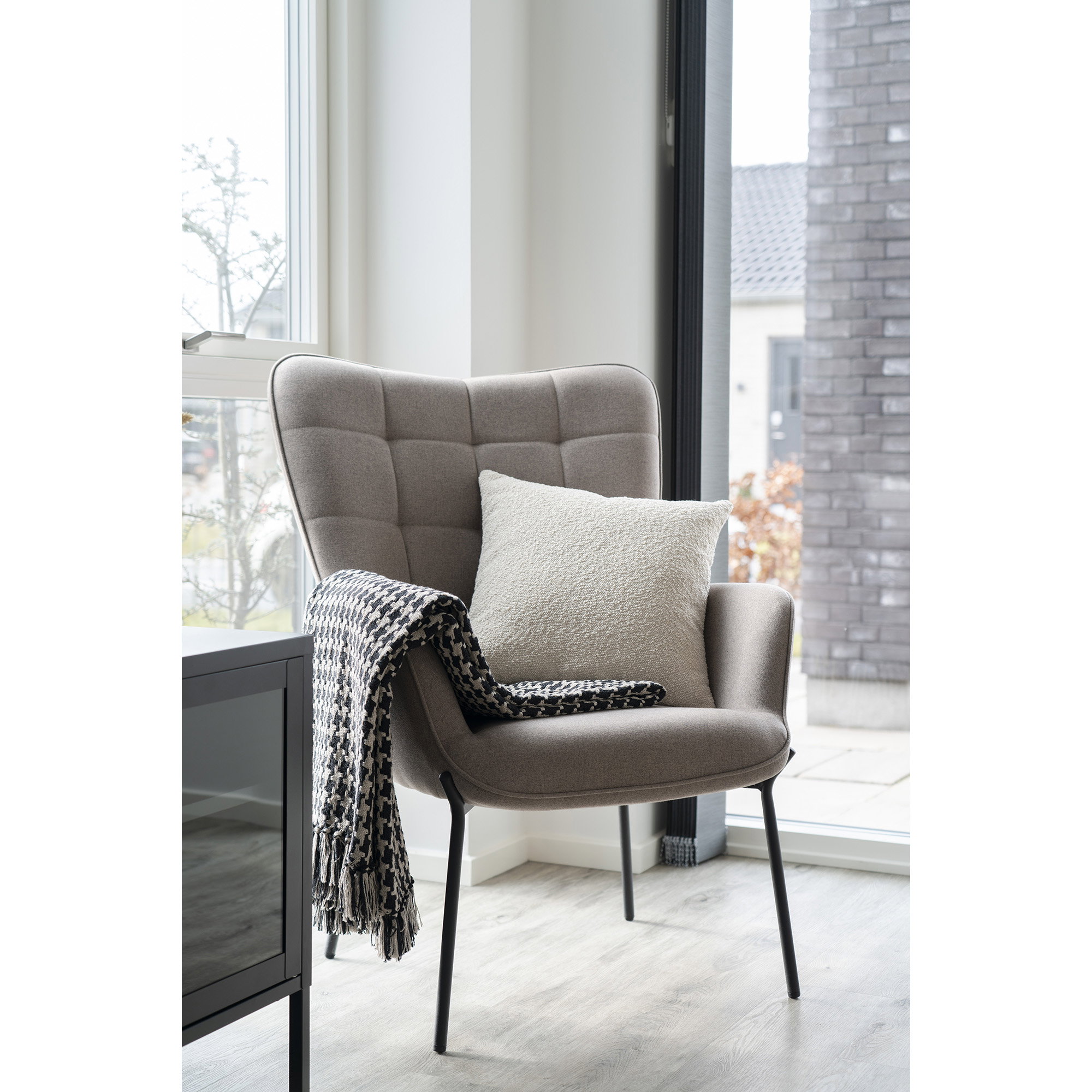 Savannah Pude, bouclé, beige, 45x45 cm - Billede 4