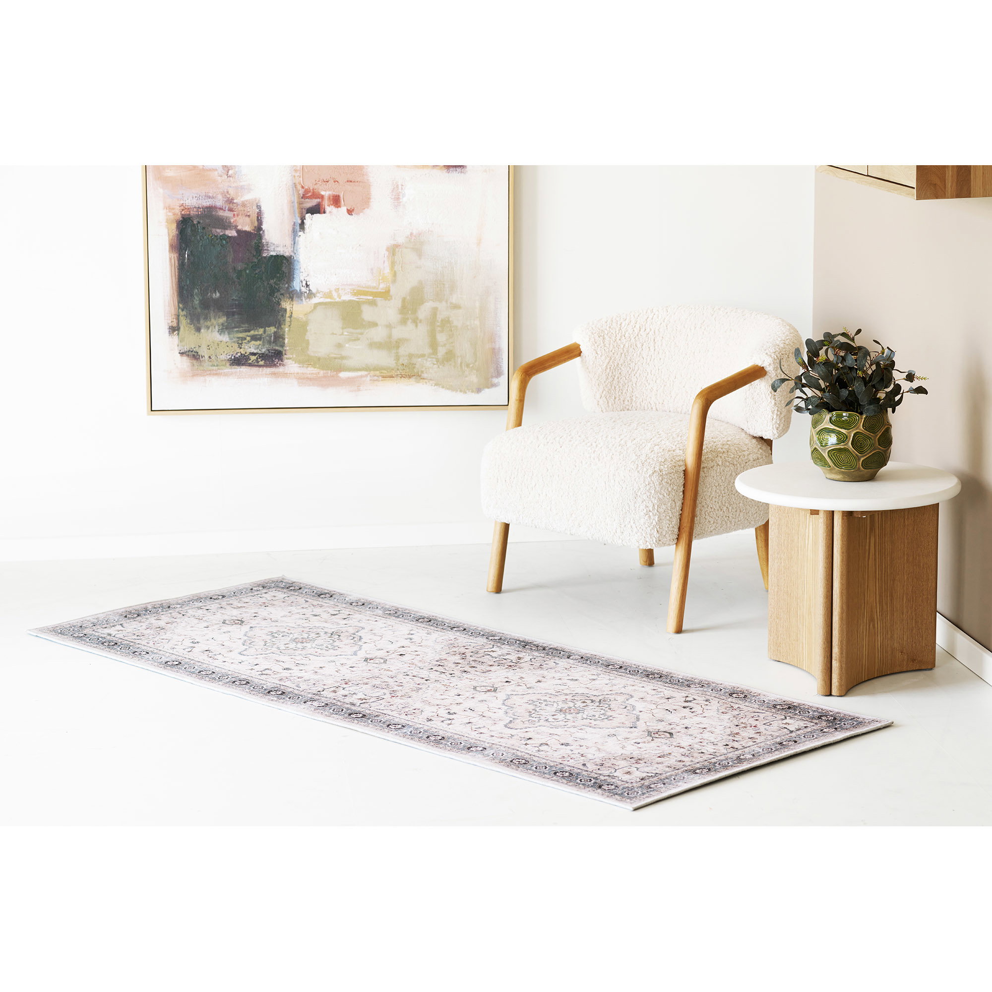 Havana Løber, off white/beige/støvet blå, 80x200 cm - Billede 3