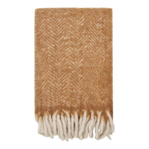 Carmel Plaid, uld mix, tan, 130x170 cm