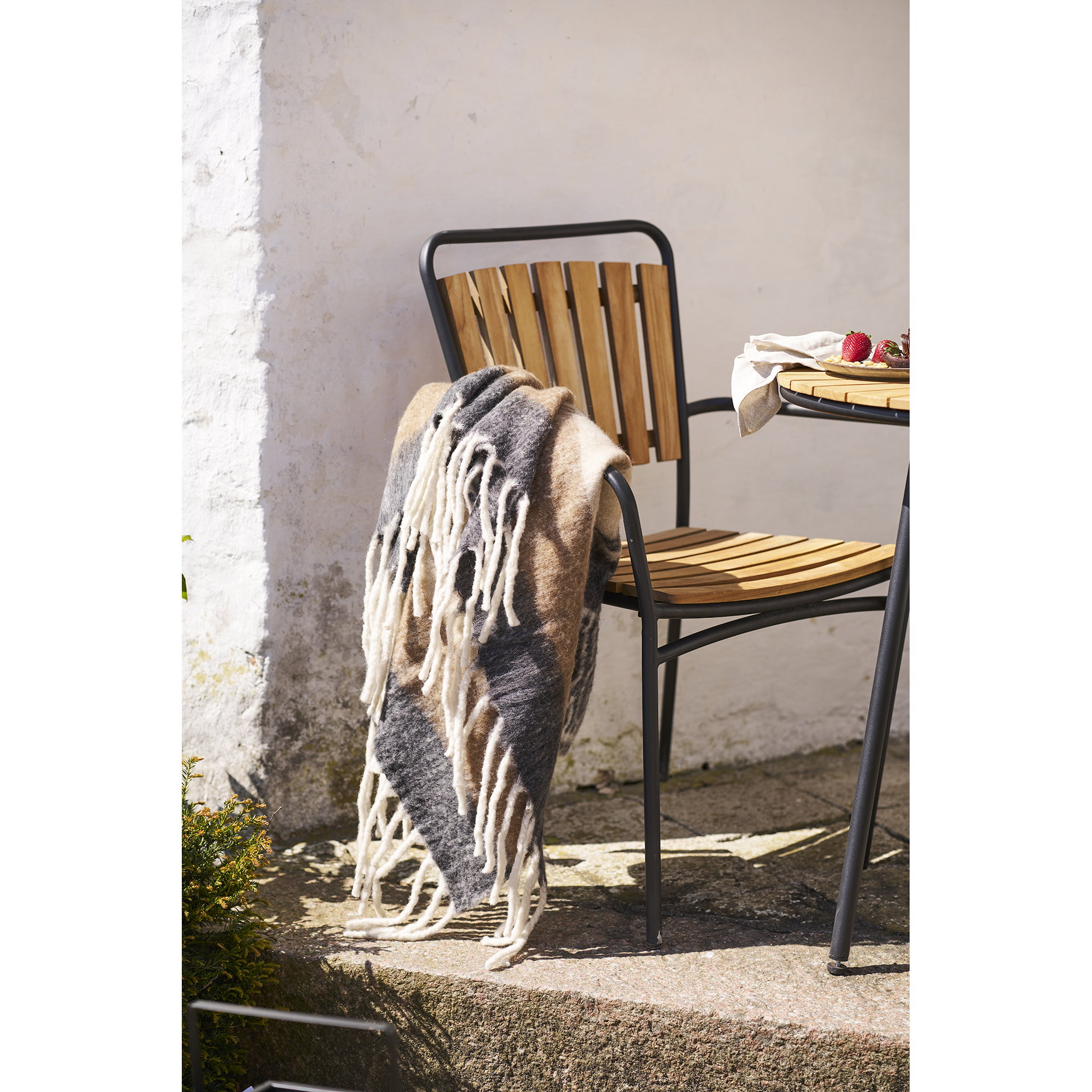 Carmel Plaid, uld mix, black/brown, 130x170 cm - Billede 2