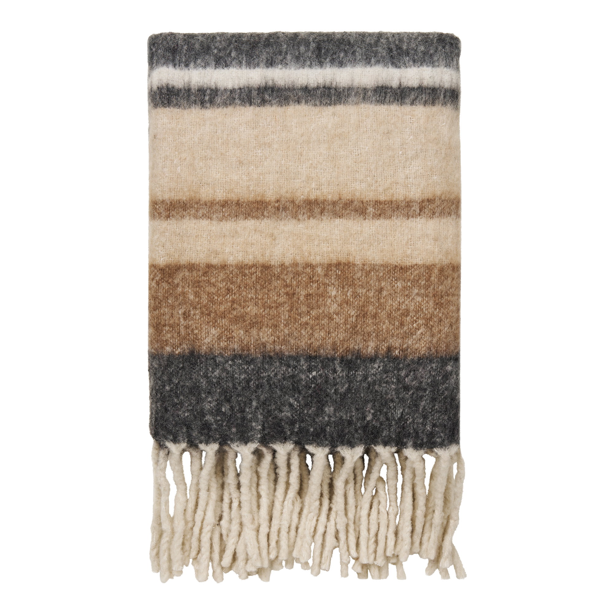 Carmel Plaid, uld mix, black/brown, 130x170 cm