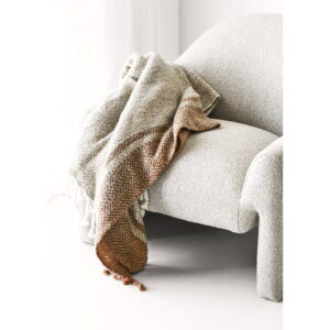 Almora Plaid, beige/gylden orange, 130x180 cm - Billede 4