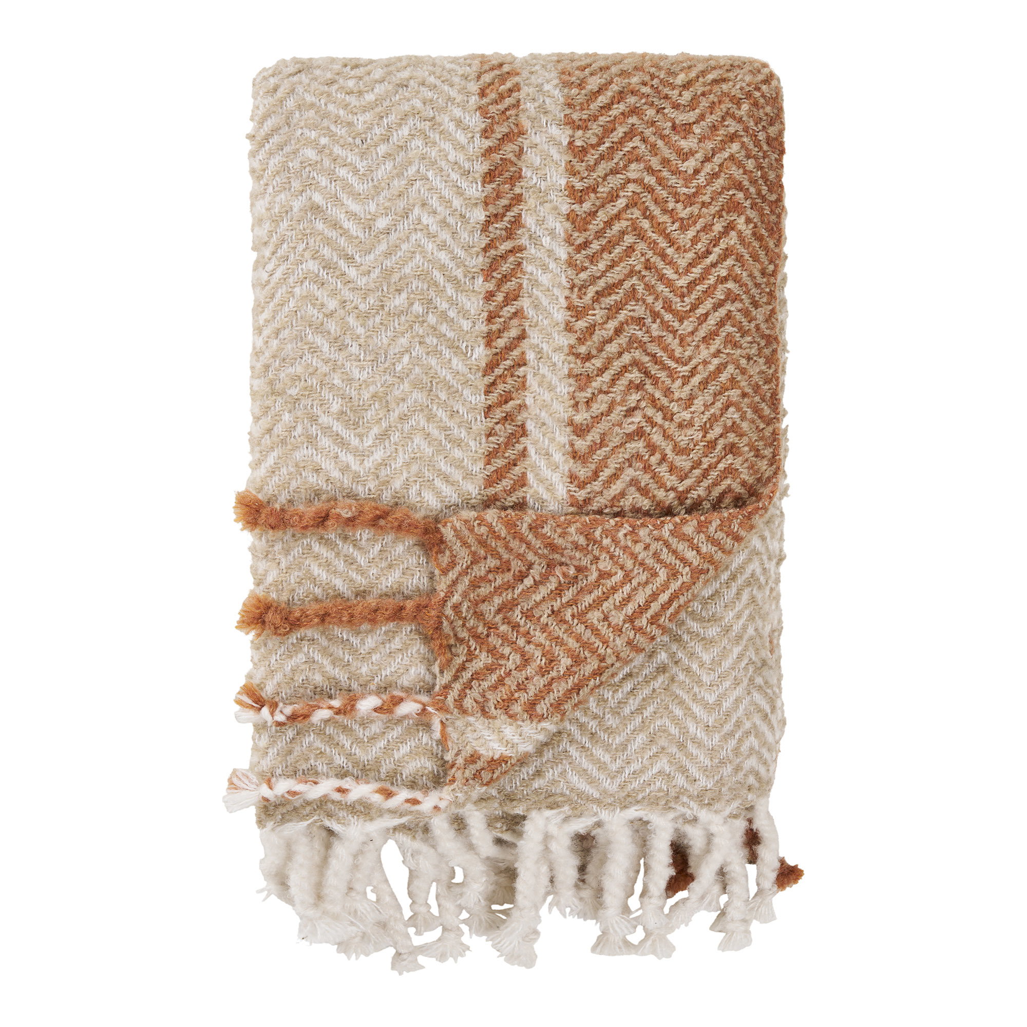Almora Plaid, beige/gylden orange, 130x180 cm