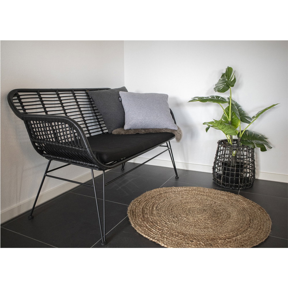 Bombay Tæppe, flettet jute, natur, ø90 cm - Billede 2