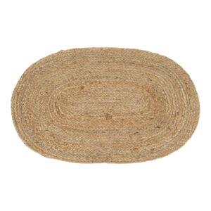 Bombay Dørmåtte, flettet jute, natur, oval, 50x80 cm