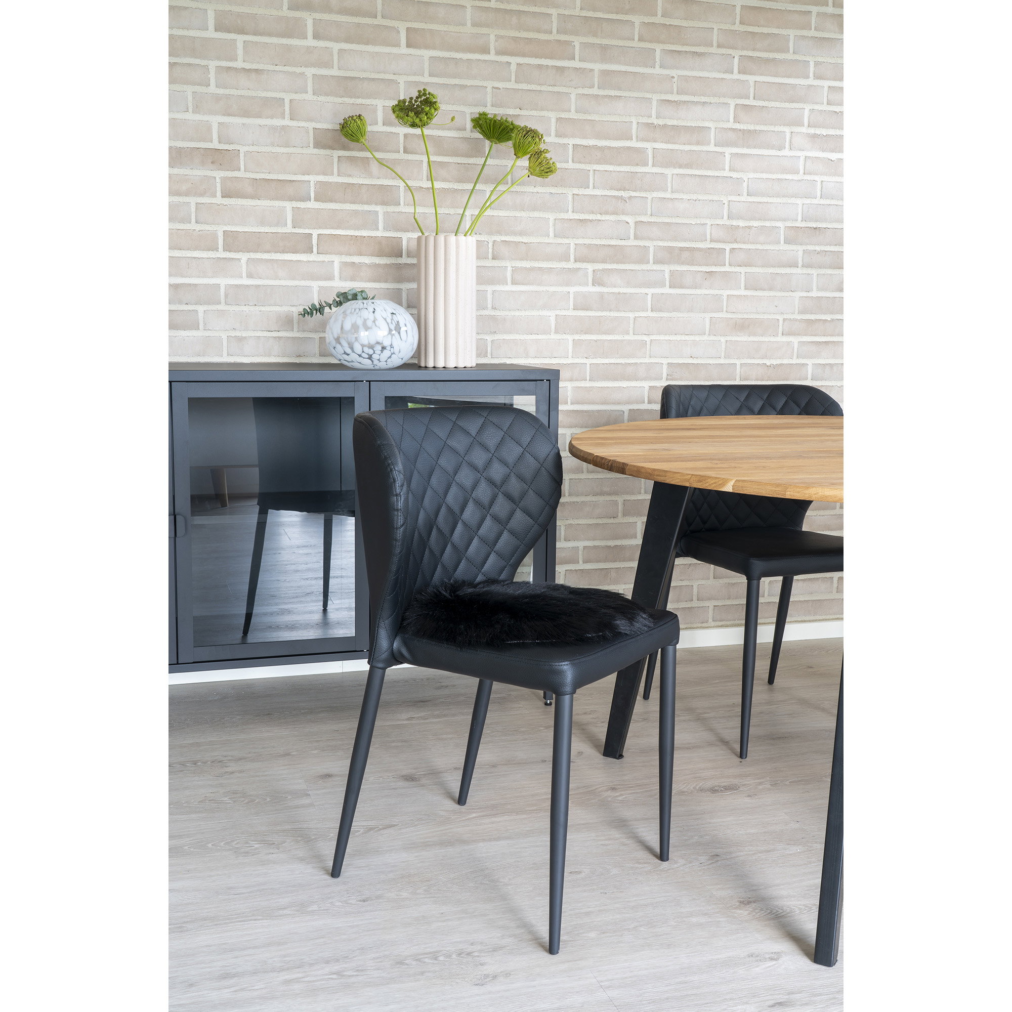 Lammeskindshynde Imiteret, sort, ø35 cm - Billede 3