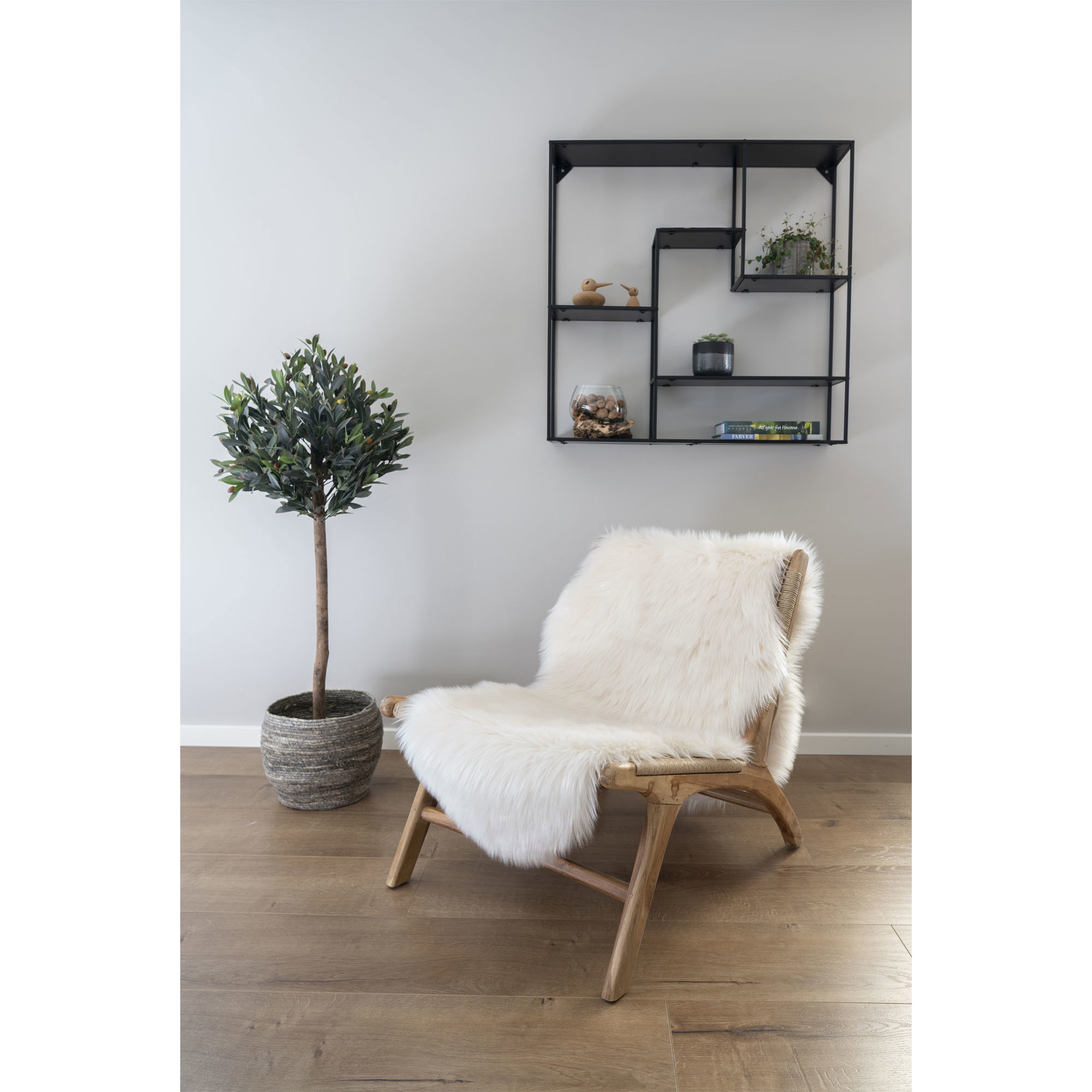 Lammeskind Imiteret, råhvid, 60x180 cm - Billede 3
