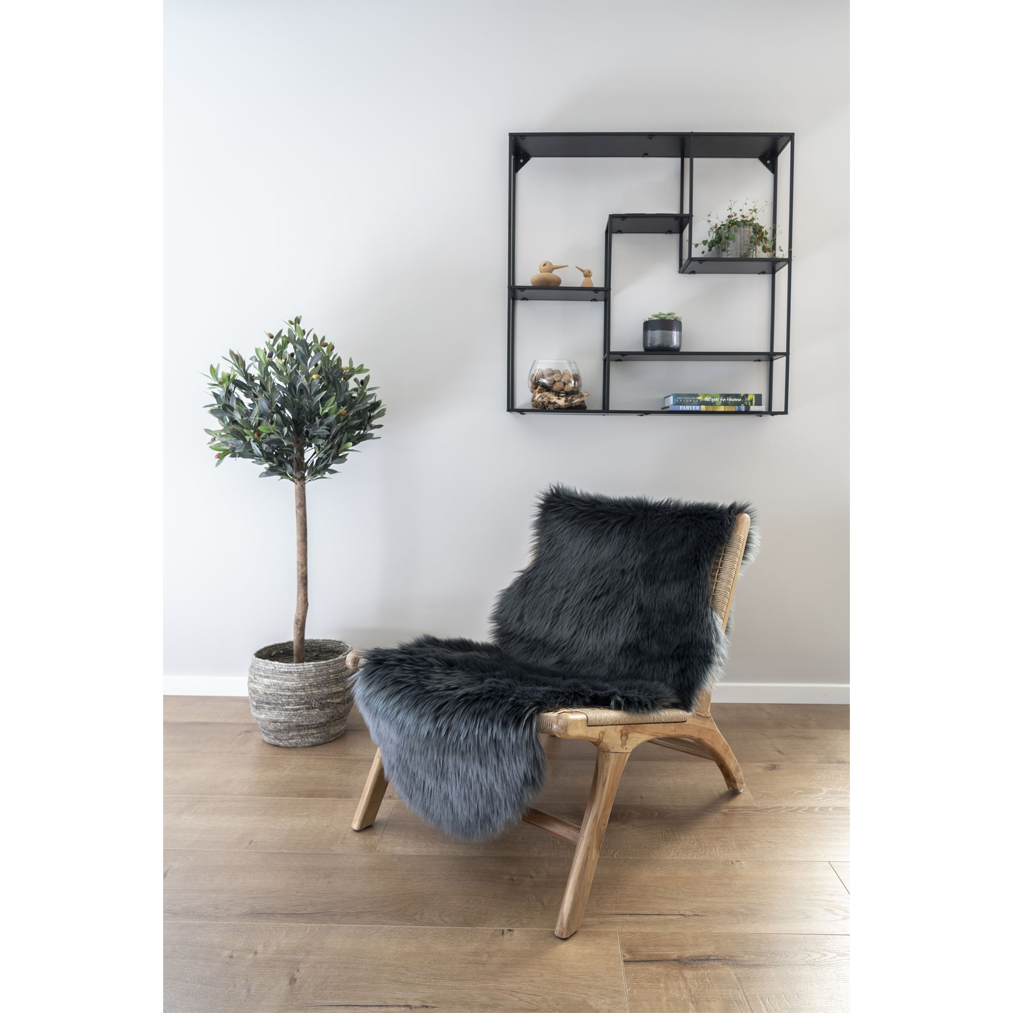 Lammeskind Imiteret, grå, 60x180 cm - Billede 2