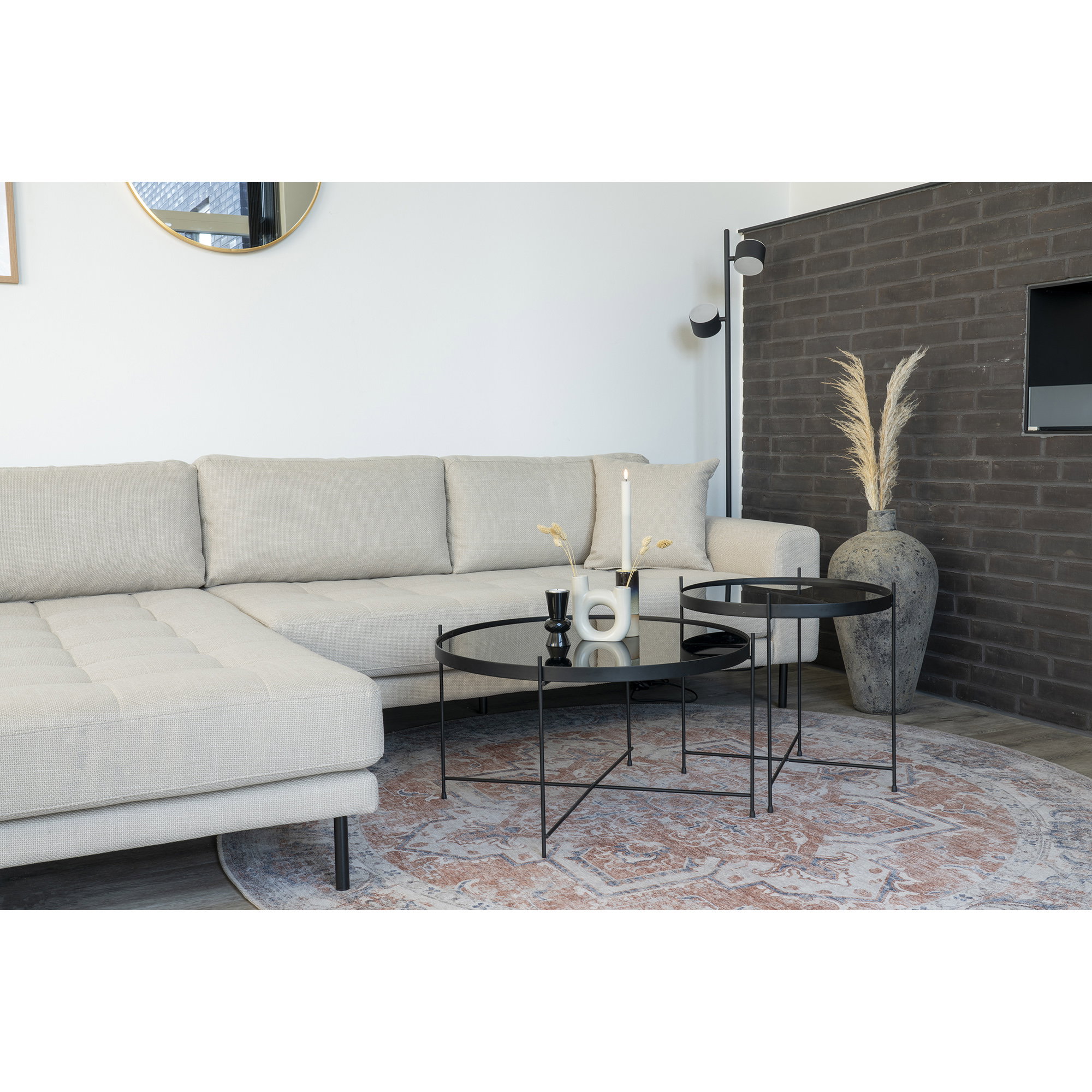 Havana Tæppe, orange/blå, ø200 cm - Billede 3