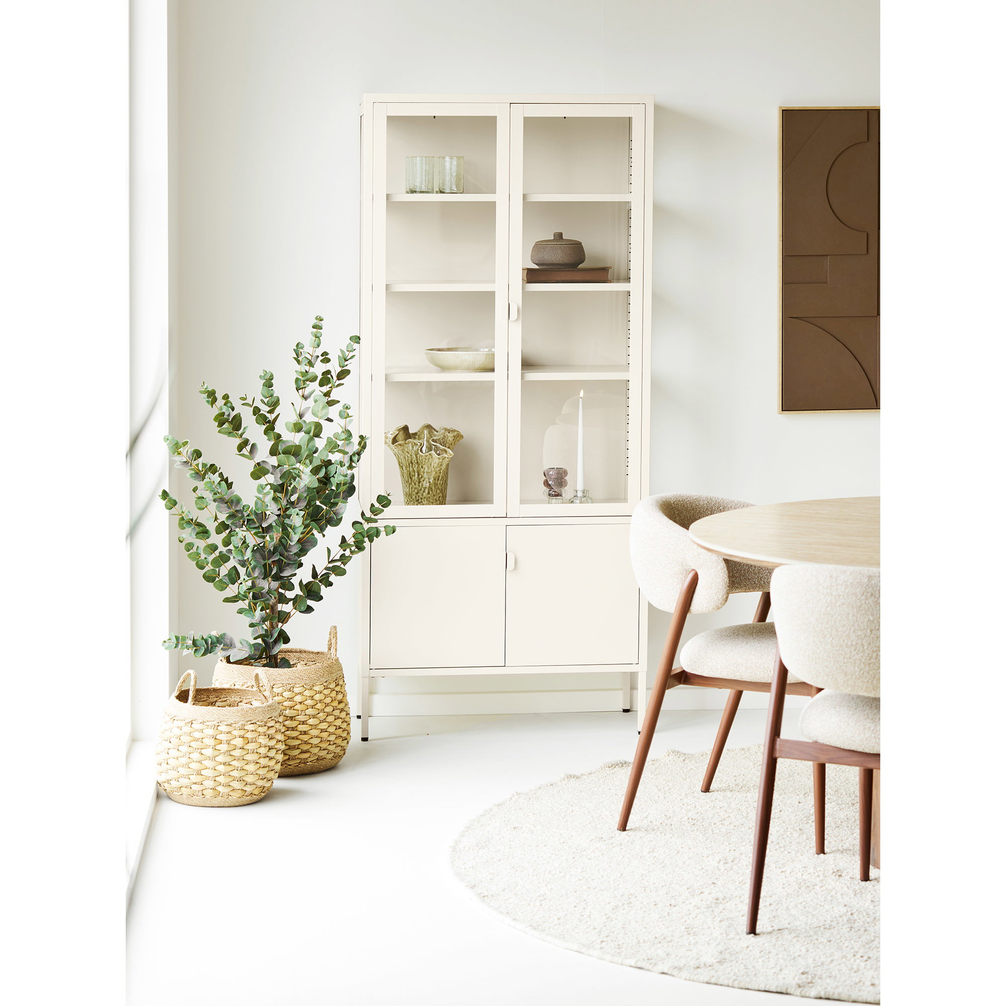 Bela Tæppe, håndvævet, beige, ø240 cm - Billede 3