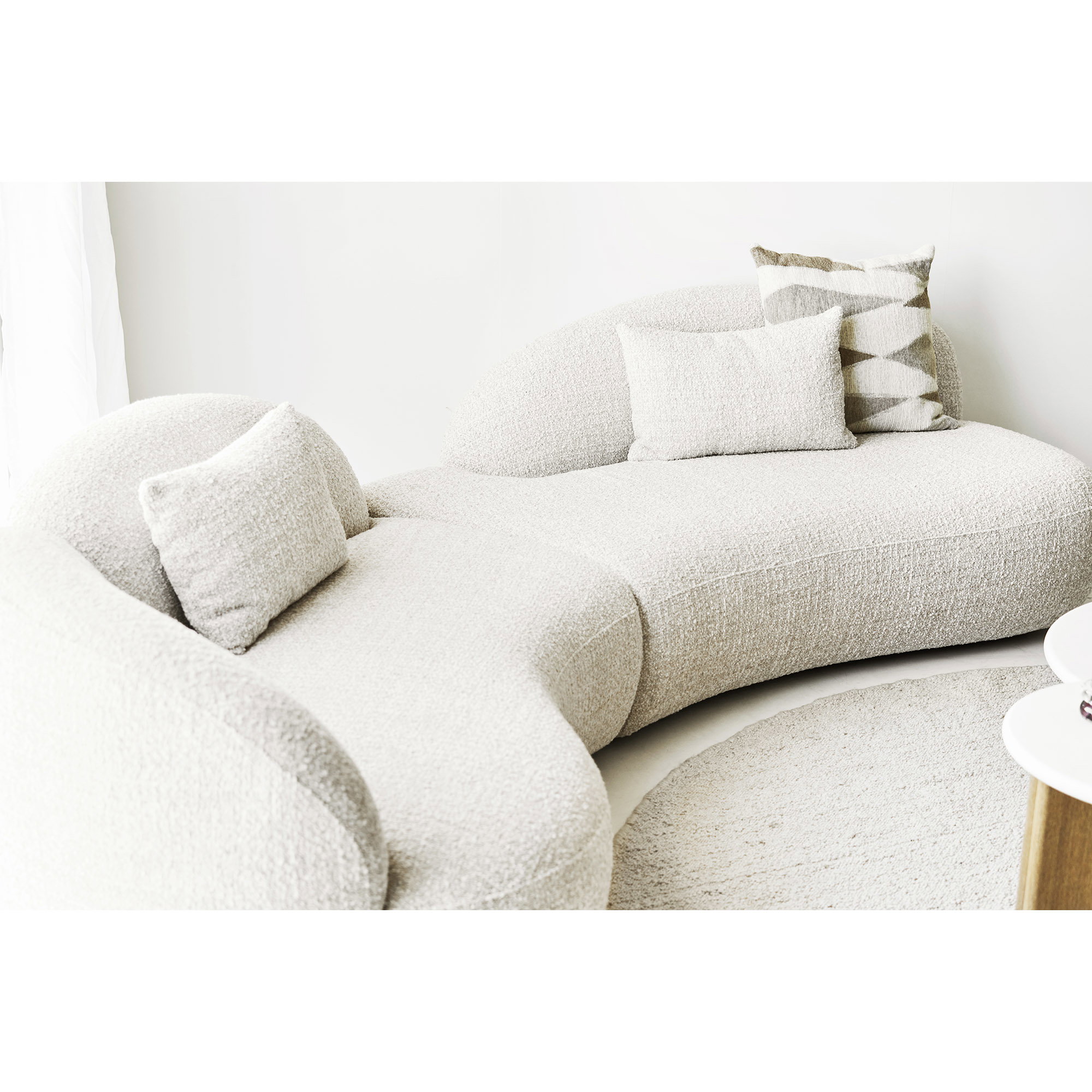 Bela Tæppe, håndvævet, beige, ø240 cm - Billede 5
