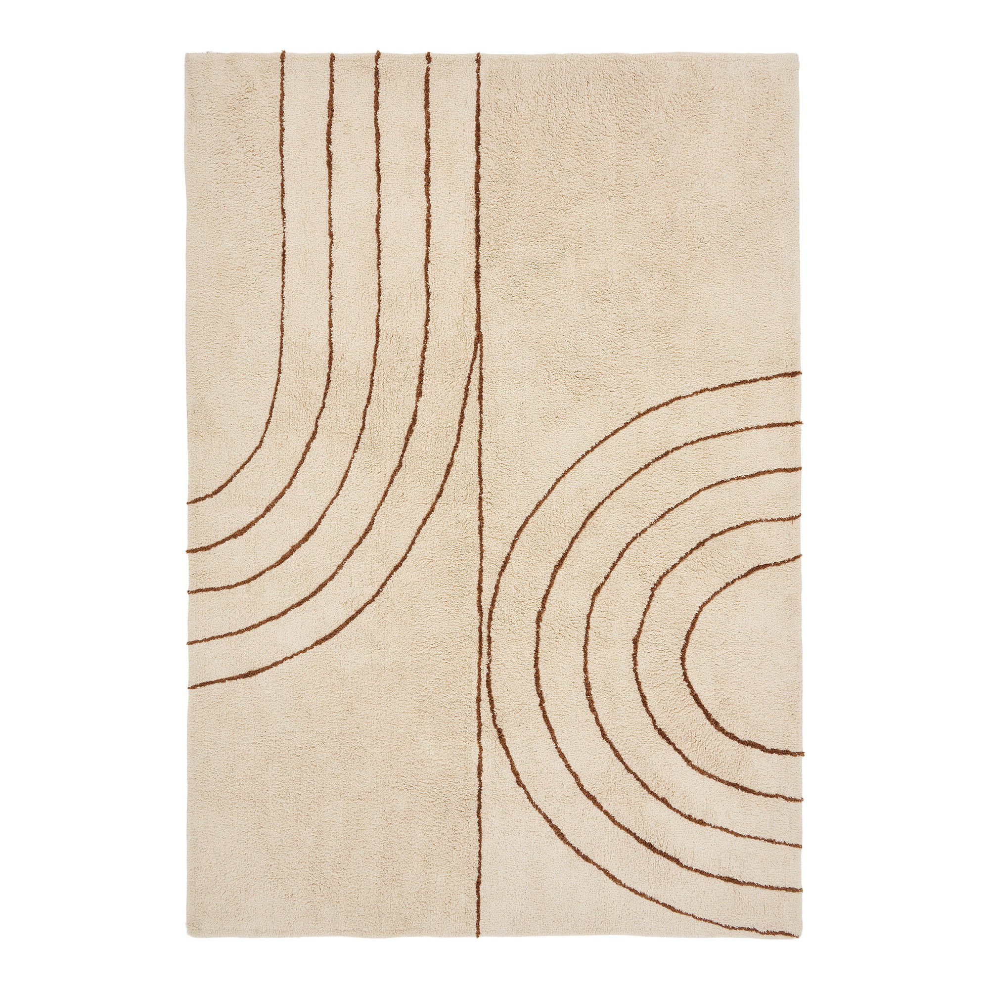 Tampa Tæppe, bomuld med print, beige, 200x300 cm