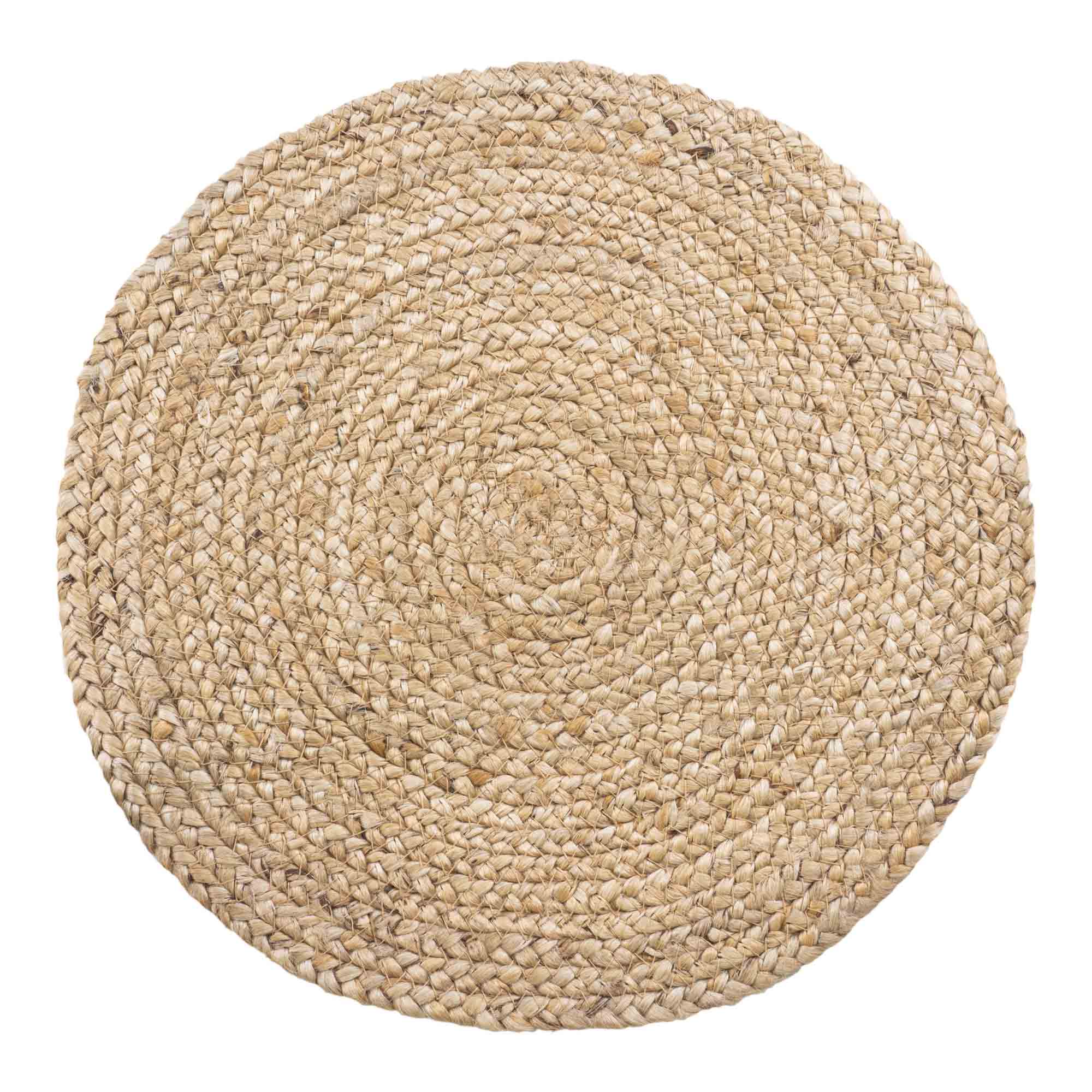 Bombay Dækkeservietter, flettet jute, natur, ø38 cm, sæt af 4 - Billede 2