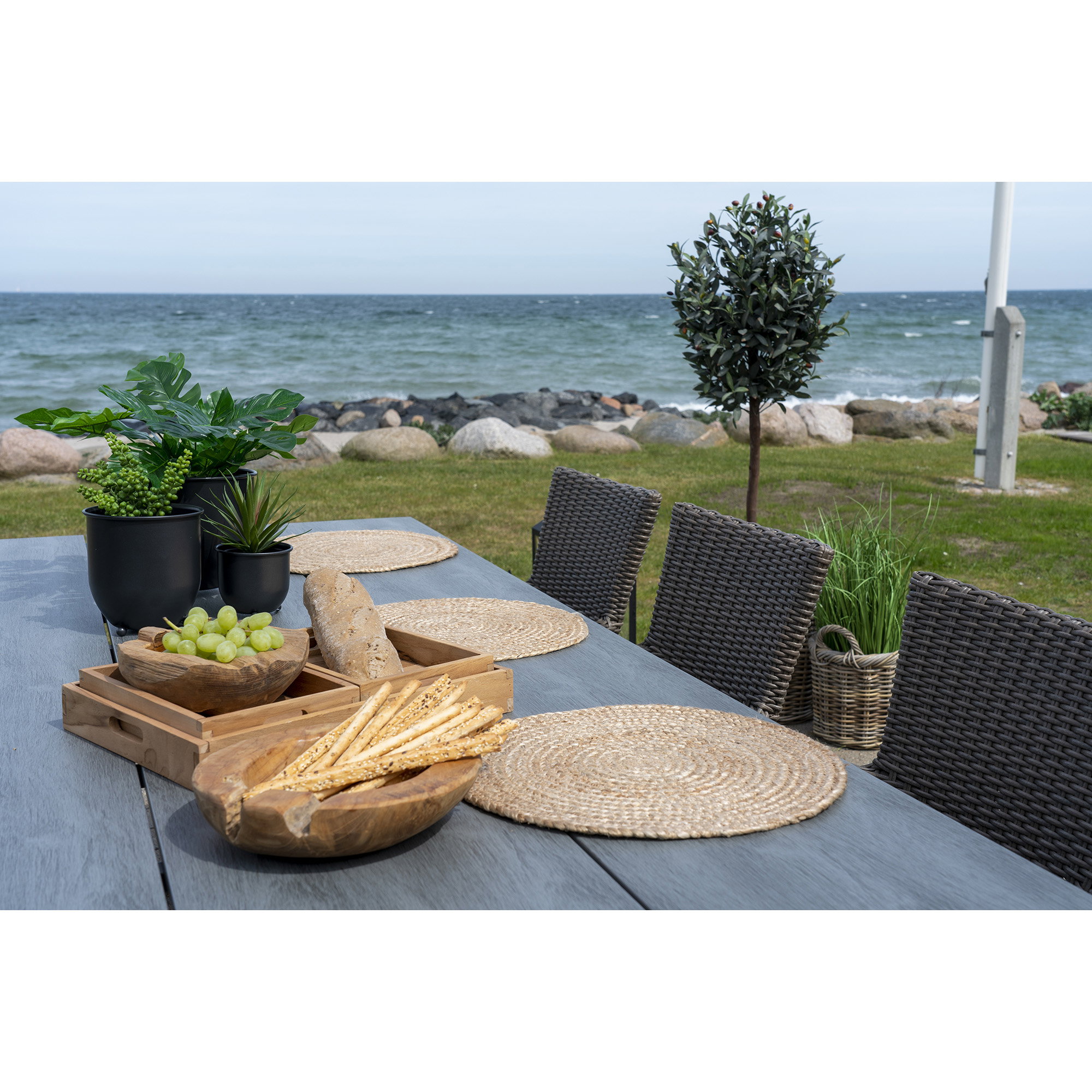 Bombay Dækkeservietter, flettet jute, natur, ø38 cm, sæt af 4 - Billede 5