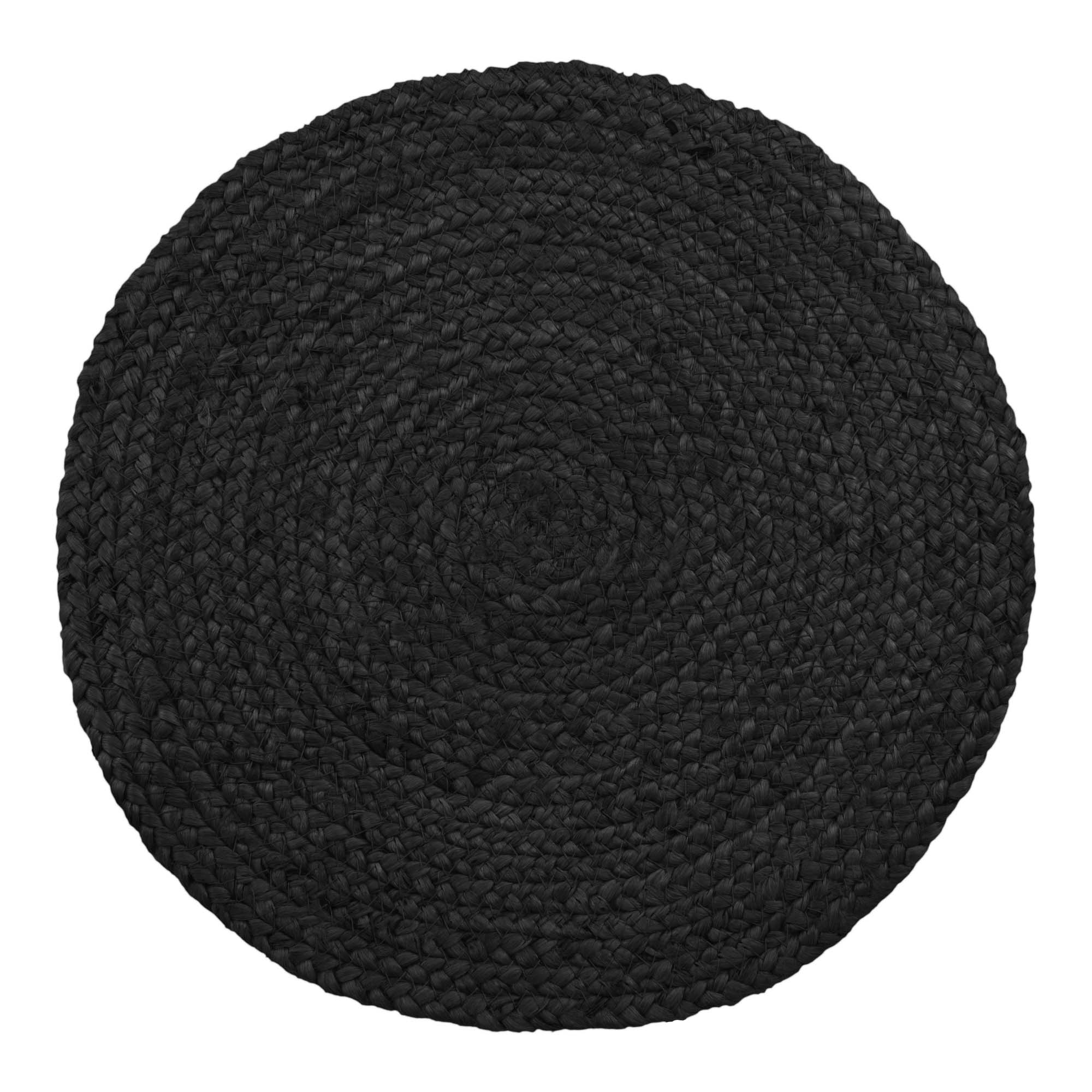 Bombay Dækkeservietter, flettet jute, mørkegrå, ø38 cm, sæt af 4 - Billede 3