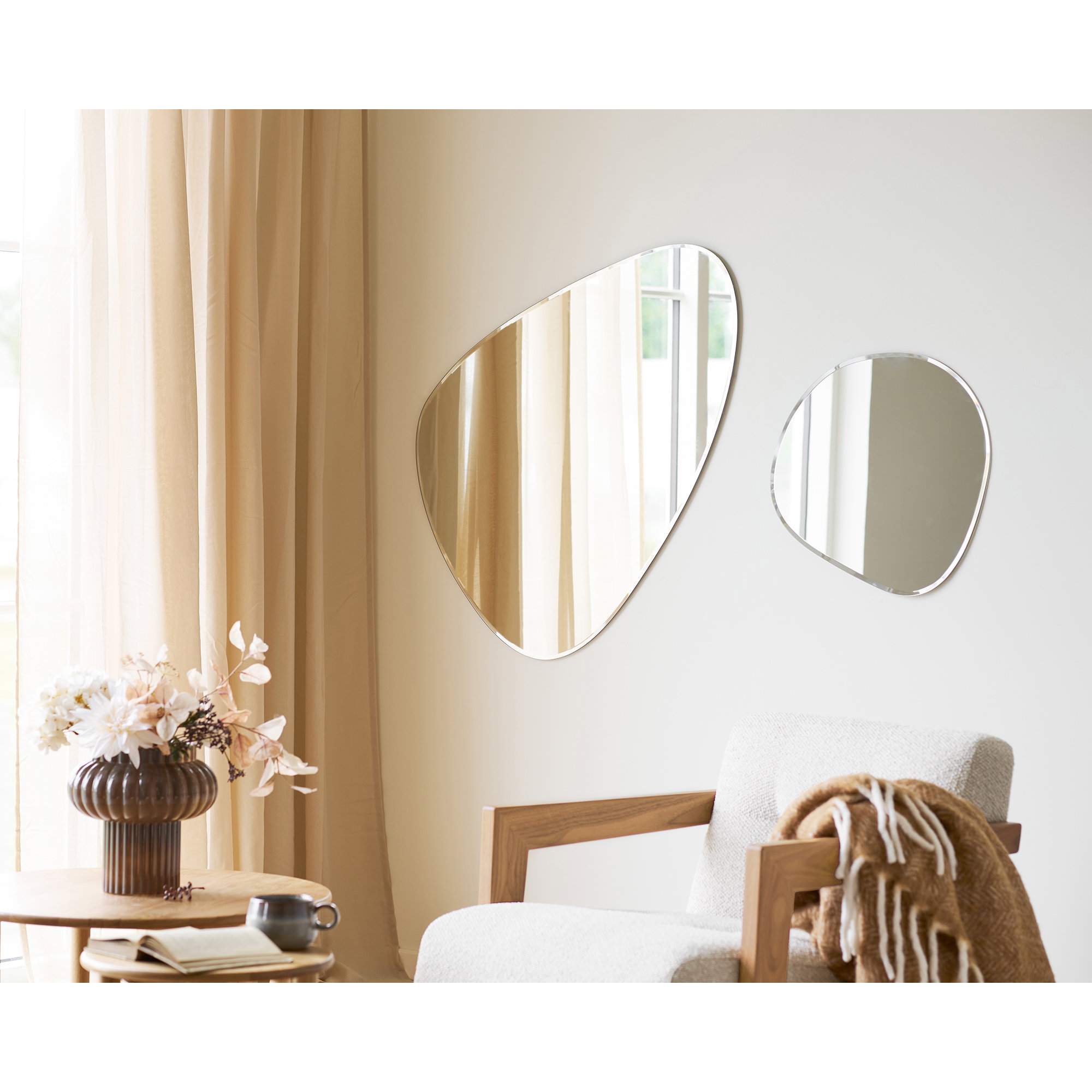 Devonport Vægspejl, organisk form, facetslebet, 50x50 cm - Billede 4