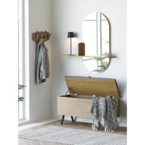 Barco Spejl med hylde, egetræslook, 92x15x94,5 cm - Billede 6