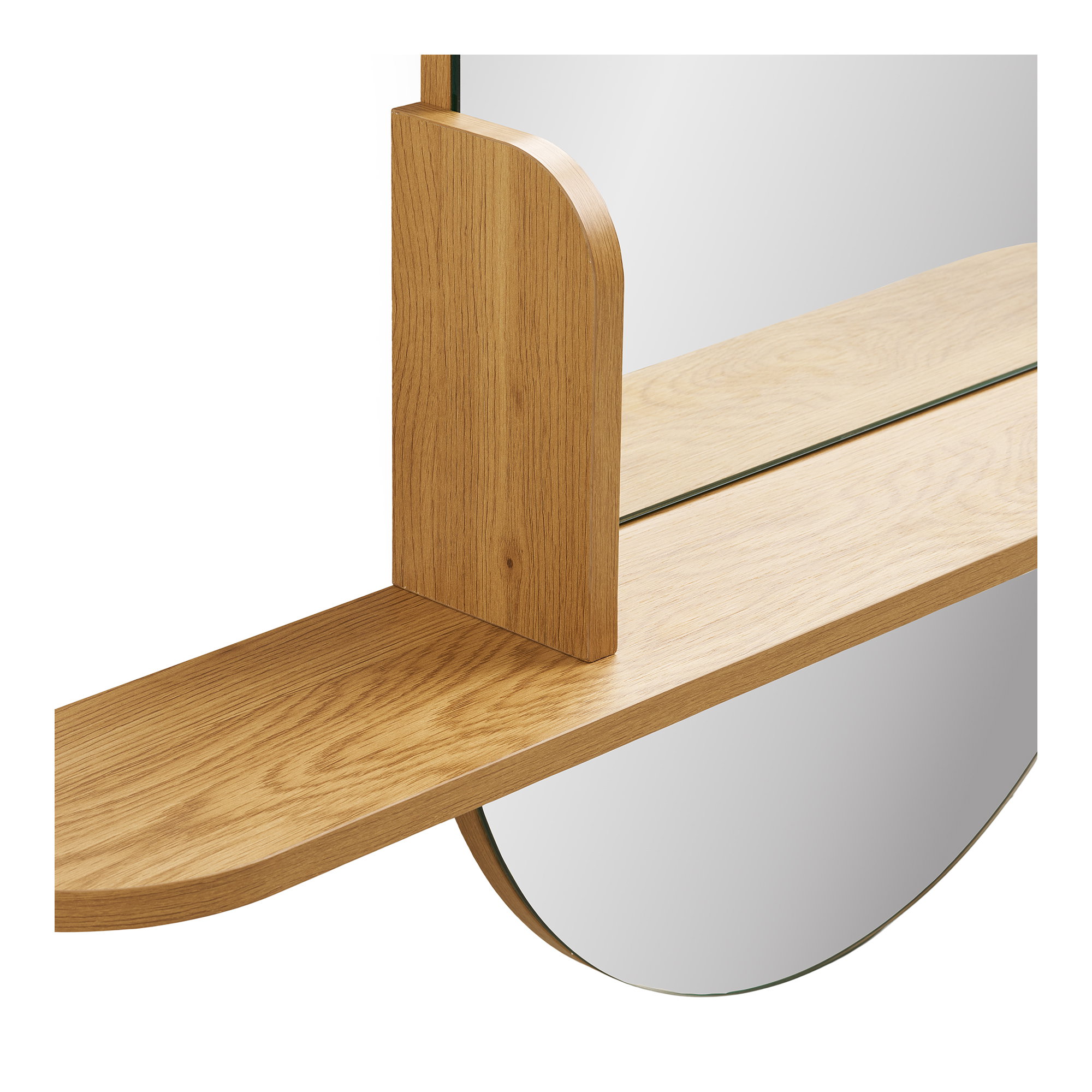 Barco Spejl med hylde, egetræslook, 92x15x94,5 cm - Billede 3