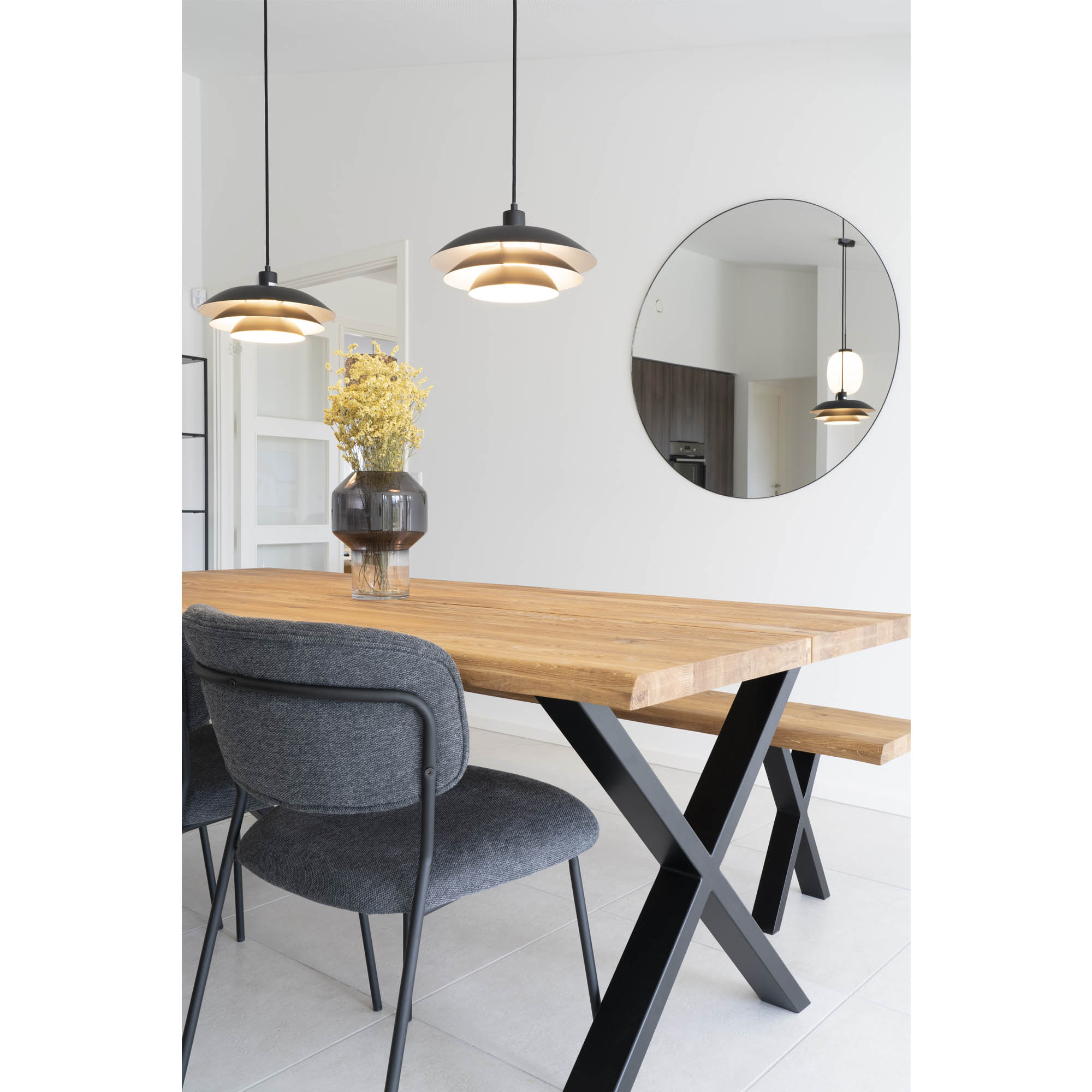 Jersey Spejl, stål, sort, ø100 cm - Billede 5