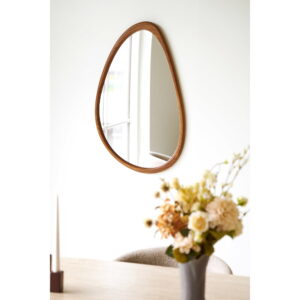 Luxon Spejl, organisk form, trælook, 50x80 cm - Billede 4