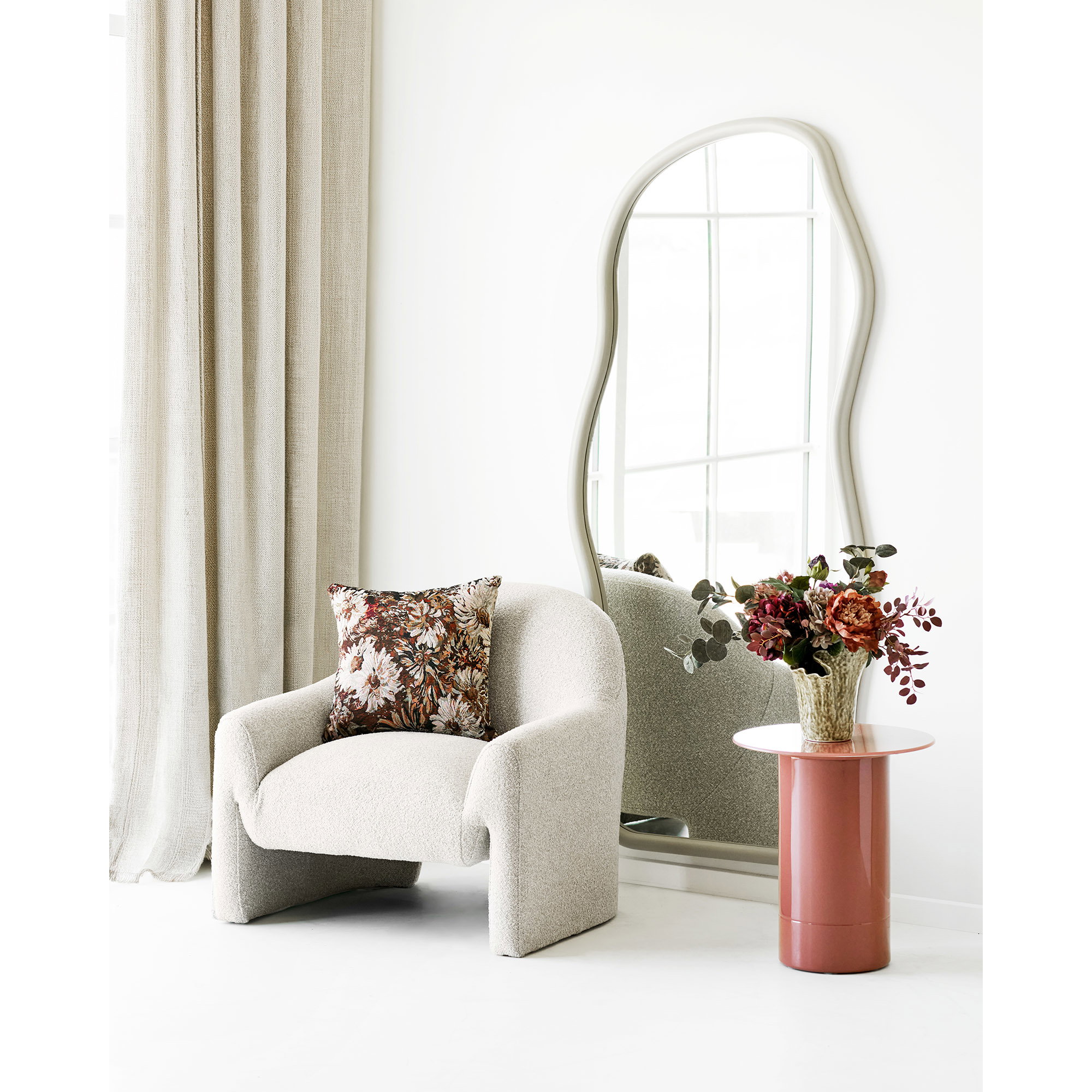 Bega Spejl, organisk form, beige, 89x180 cm - Billede 4