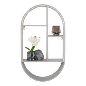 Alternative view of Feira Væghylde, oval, stål, cool grey, 35x15x60 cm