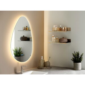 Kiama Spejl med LED, antidug og 3 lysniveauer, organisk form, 58x80 cm - Billede 7