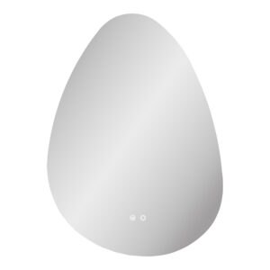 Kiama Spejl med LED, antidug og 3 lysniveauer, organisk form, 58x80 cm