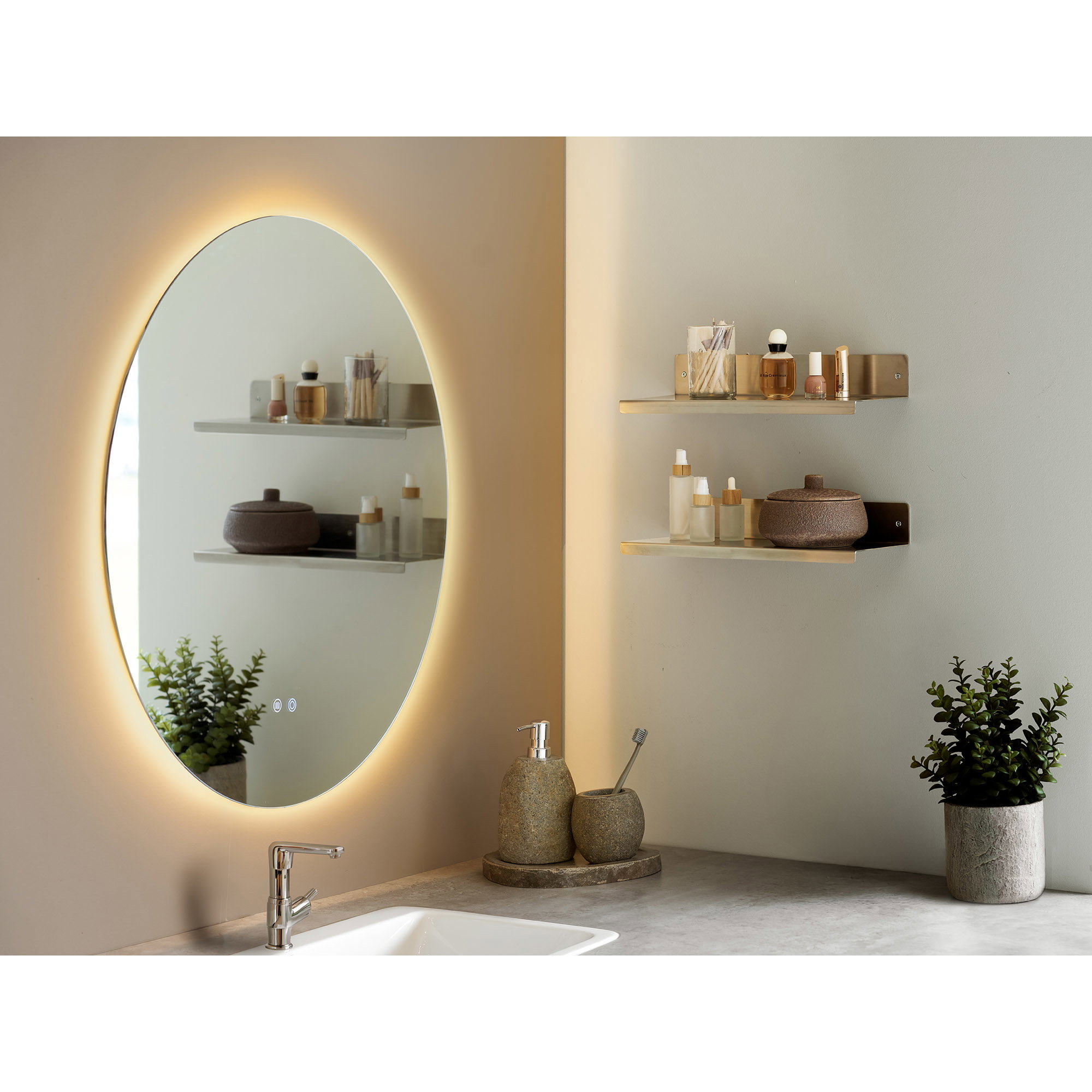 Kiama Spejl med LED, antidug og 3 lysniveauer, ø80 cm - Billede 7