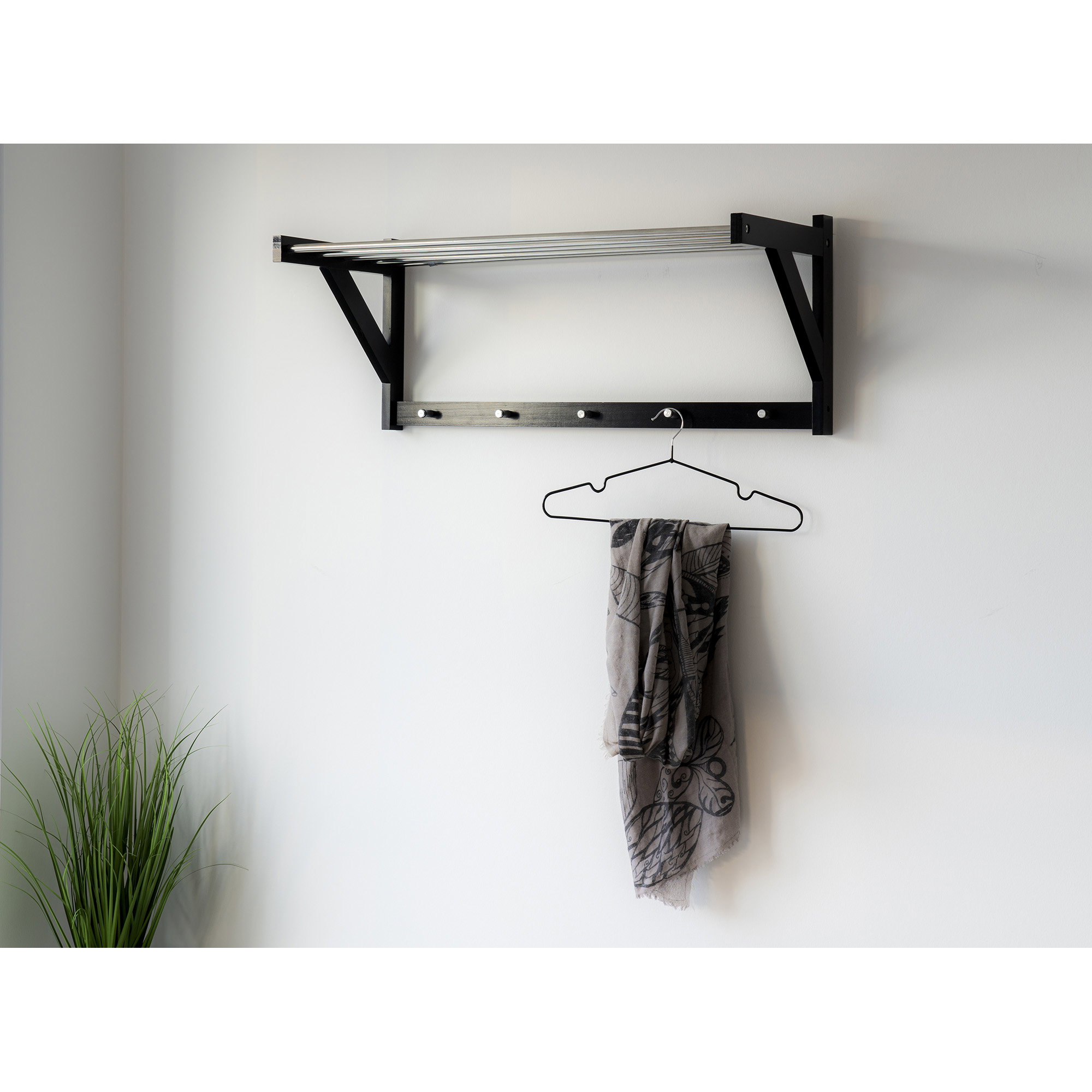 Padova Hattehylde, træ/stål, sort, 78x32 cm - Billede 7