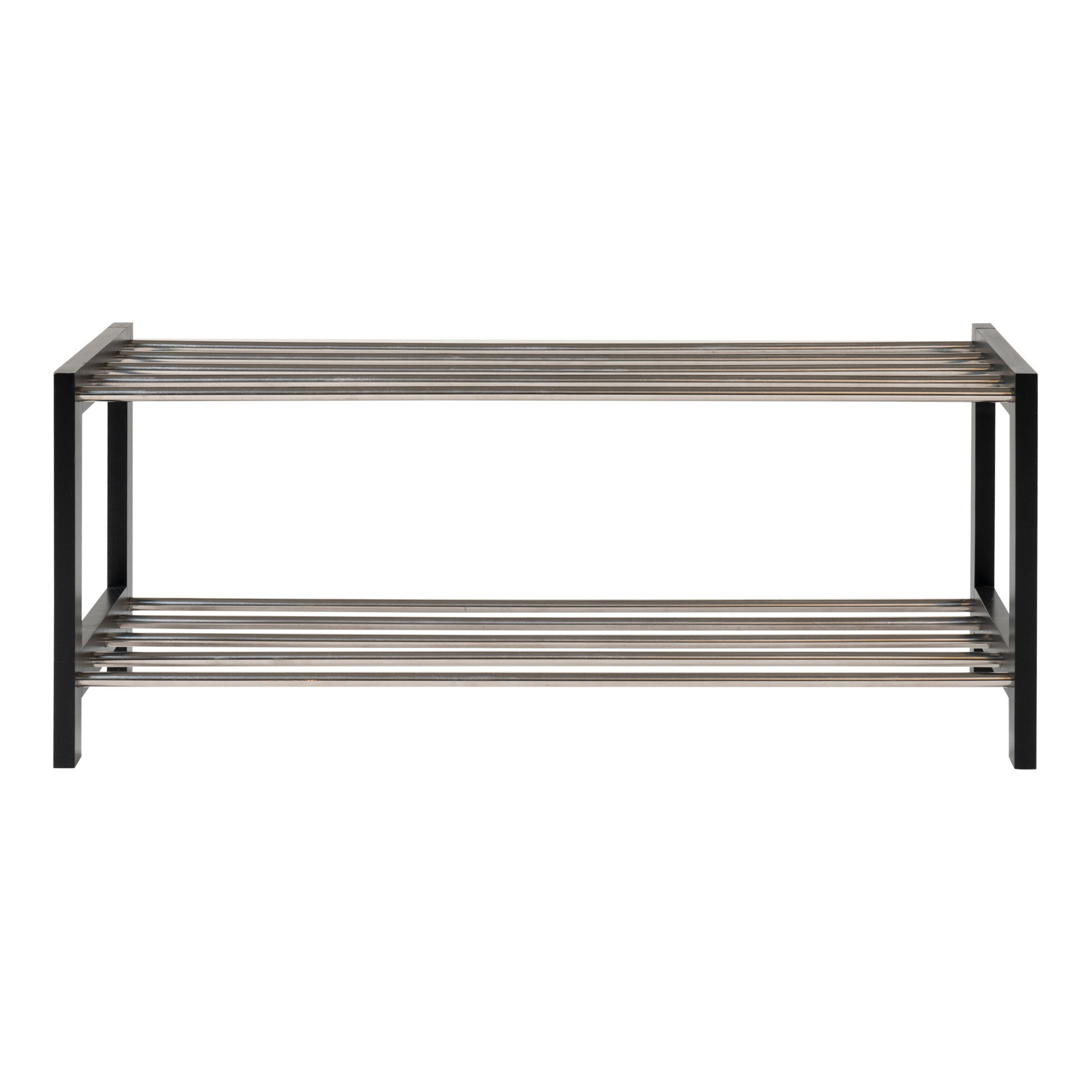 Padova Skoreol, træ/stål, 2 hylder, sort, 78x34 cm - Billede 2