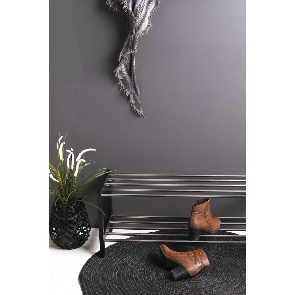 Padova Skoreol, træ/stål, 2 hylder, sort, 78x34 cm - Billede 7