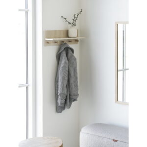 Alternative view of Rocca Væghylde med knager, beige, 50x12x16 cm