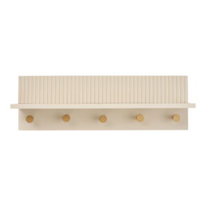 Rocca Væghylde med knager, beige, 50x12x16 cm