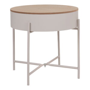 Sisco Hjørnebord, beige stel, natur top, ø40x40 cm - Billede 3