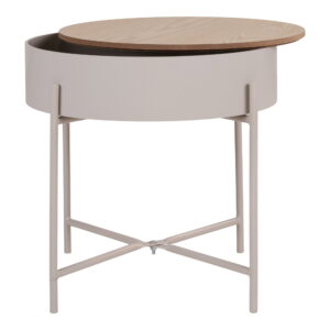 Sisco Hjørnebord, beige stel, natur top, ø40x40 cm - Billede 4