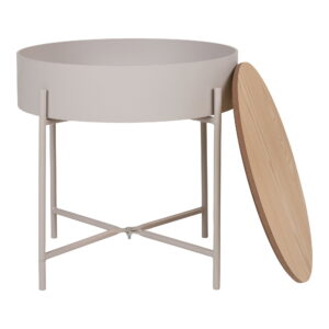Sisco Hjørnebord, beige stel, natur top, ø40x40 cm - Billede 5