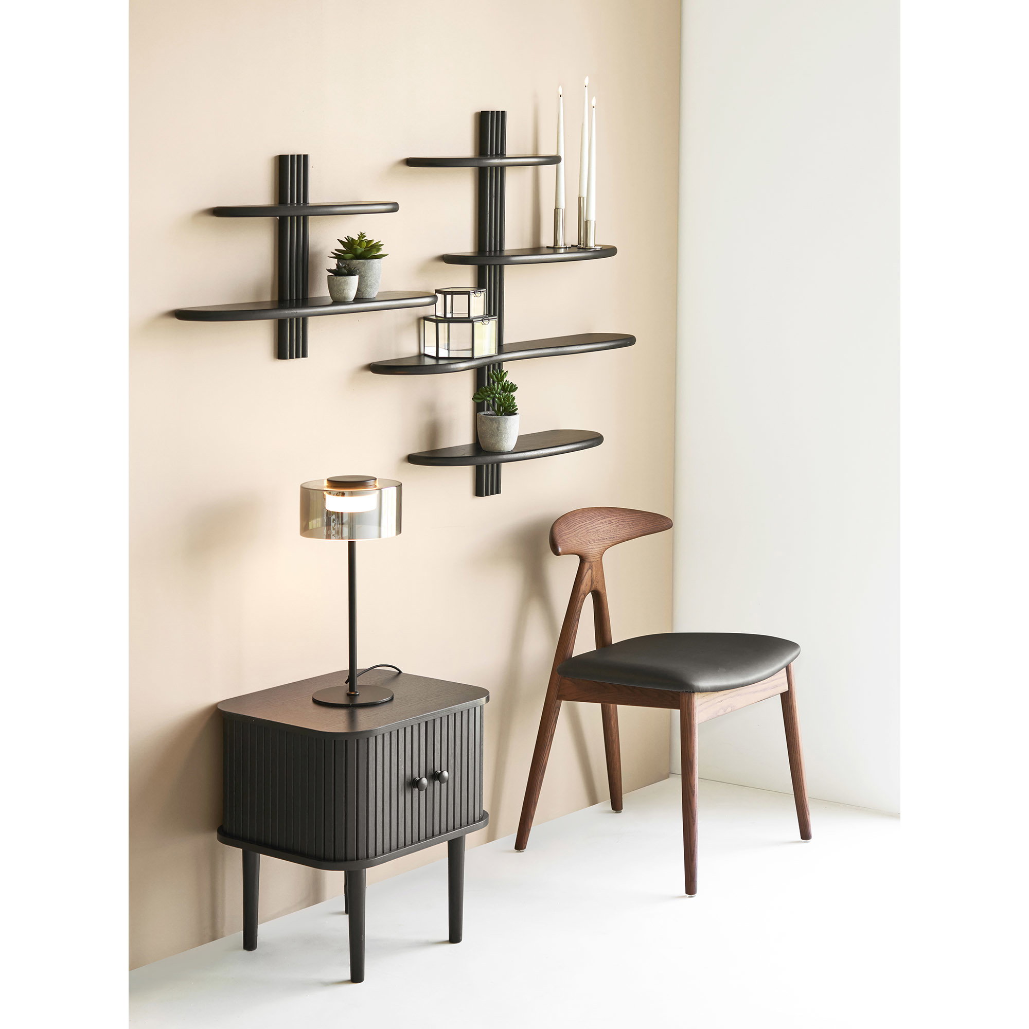 Aliano Væghylde, egetræ, sort, 65x17,5x42,5 cm - Billede 5