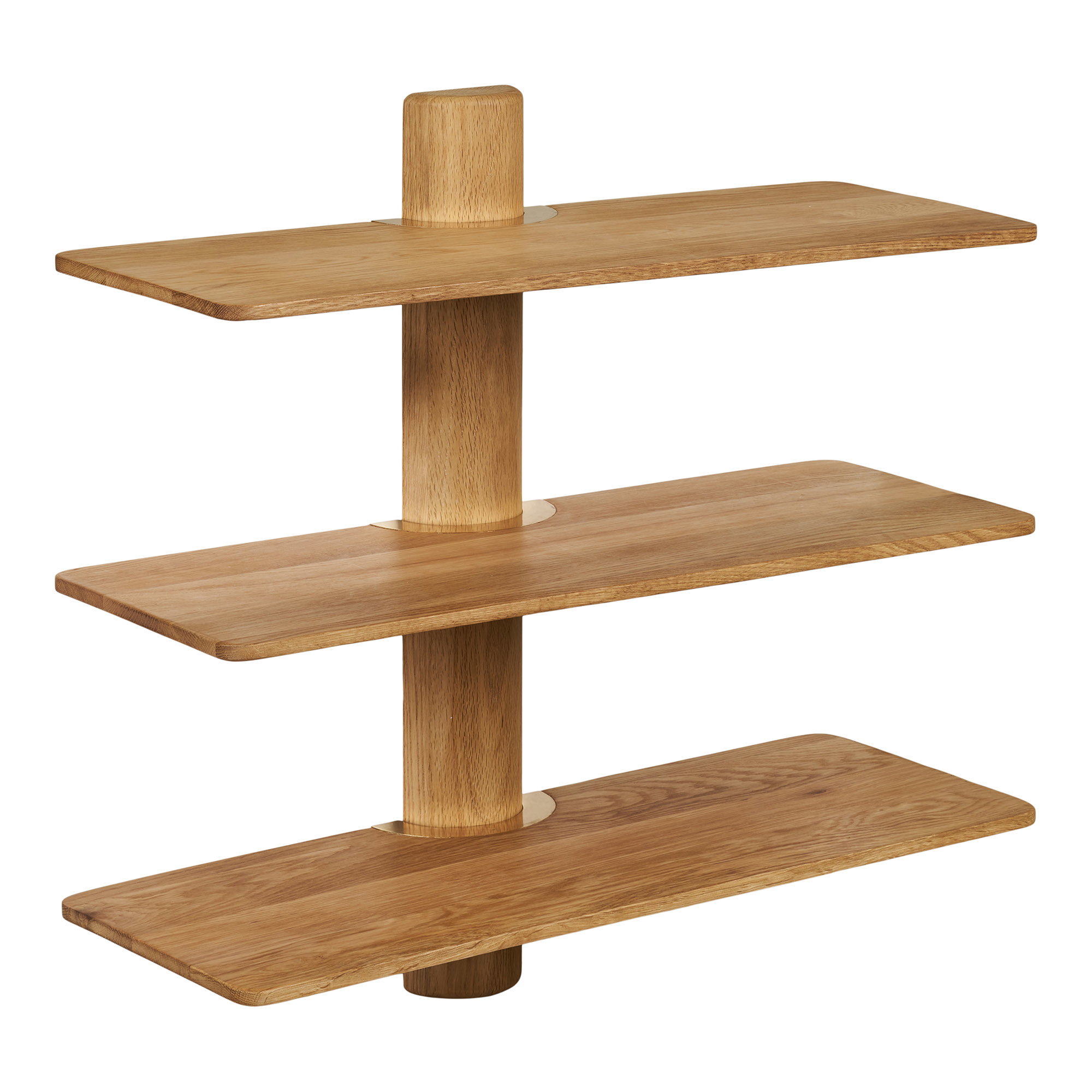 Calcata Væghylde, 3 hylder, egetræ, 55x22x55,5 cm - Billede 2